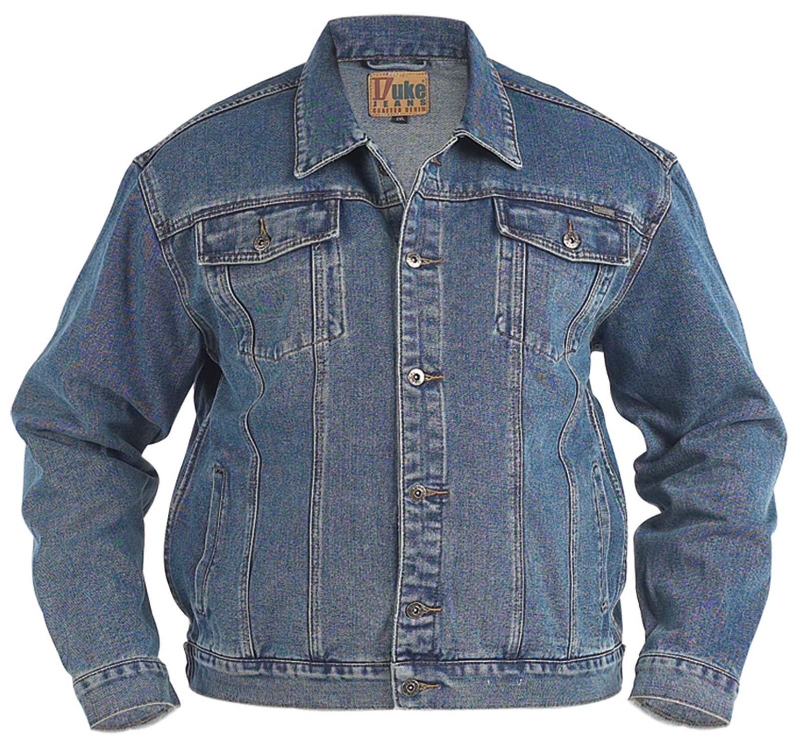 Duke London Men's Blue Duke Western Trucker Denim Jacket Stonewash