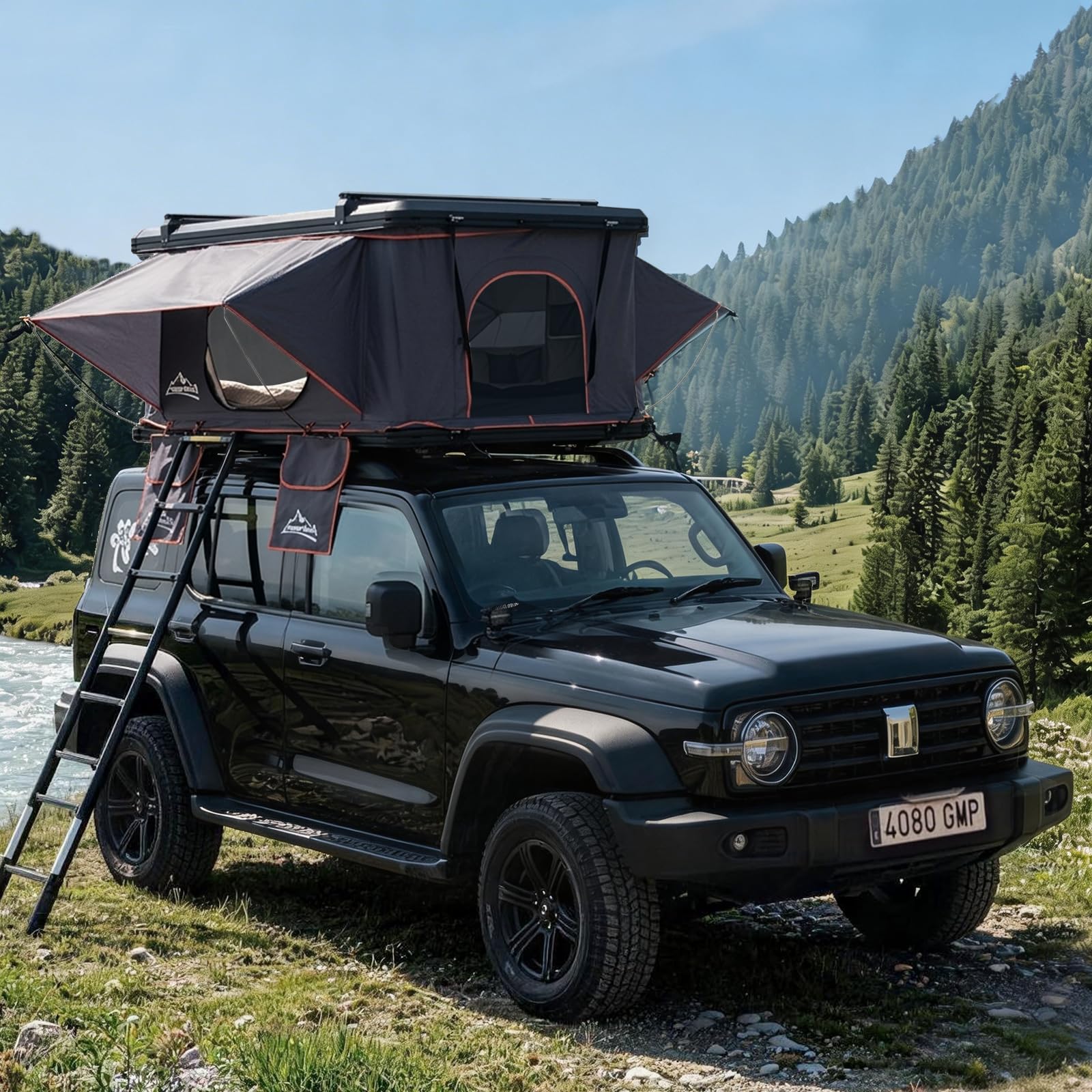 Photo 1 of Jiadrooe Hard Shell Roof Top Tent with Crossbars
