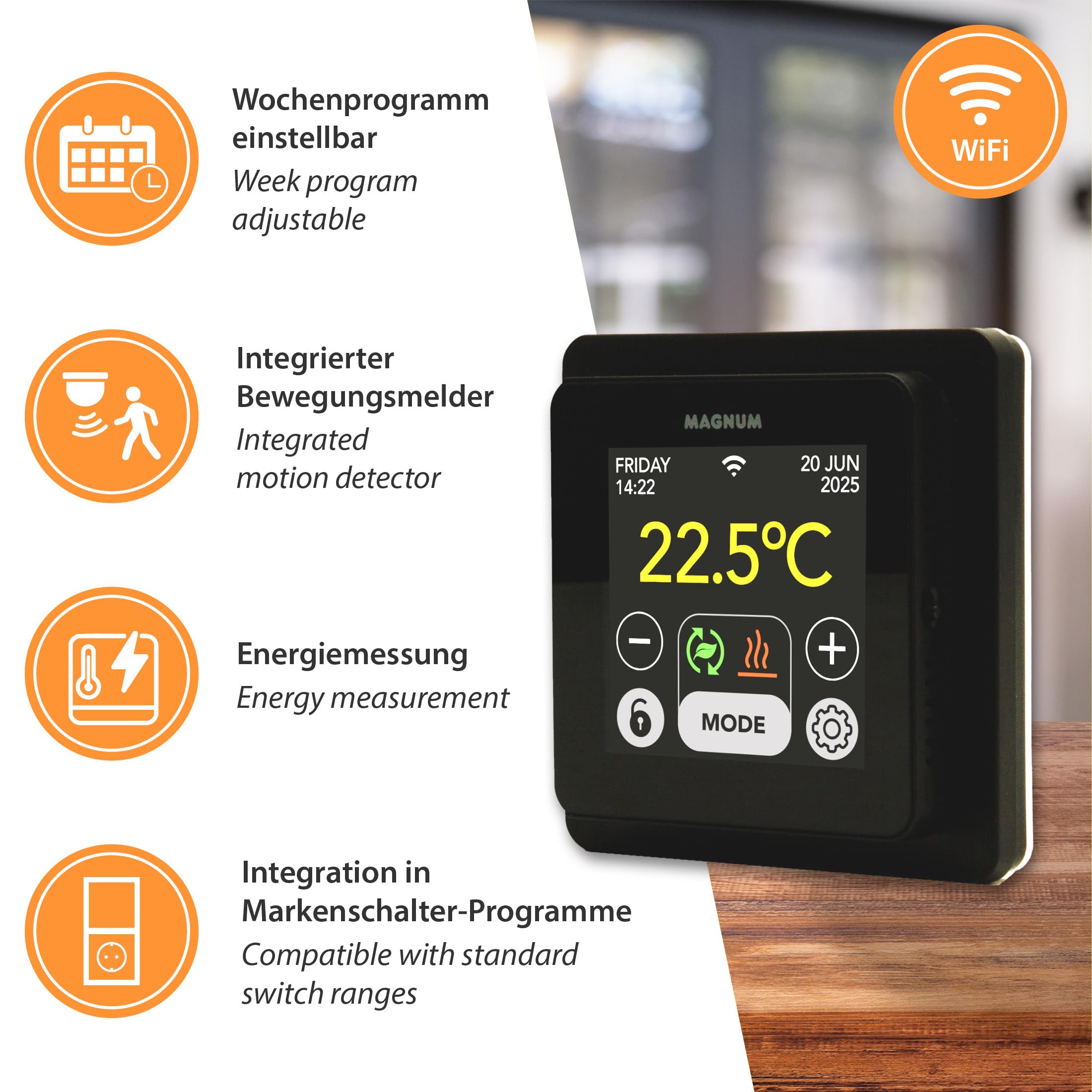 MRC - Termostato intelligente WiFi, con sonda a pavimento per riscaldamento a pavimento, riscaldamento elettrico, convettore Tuya Smart App