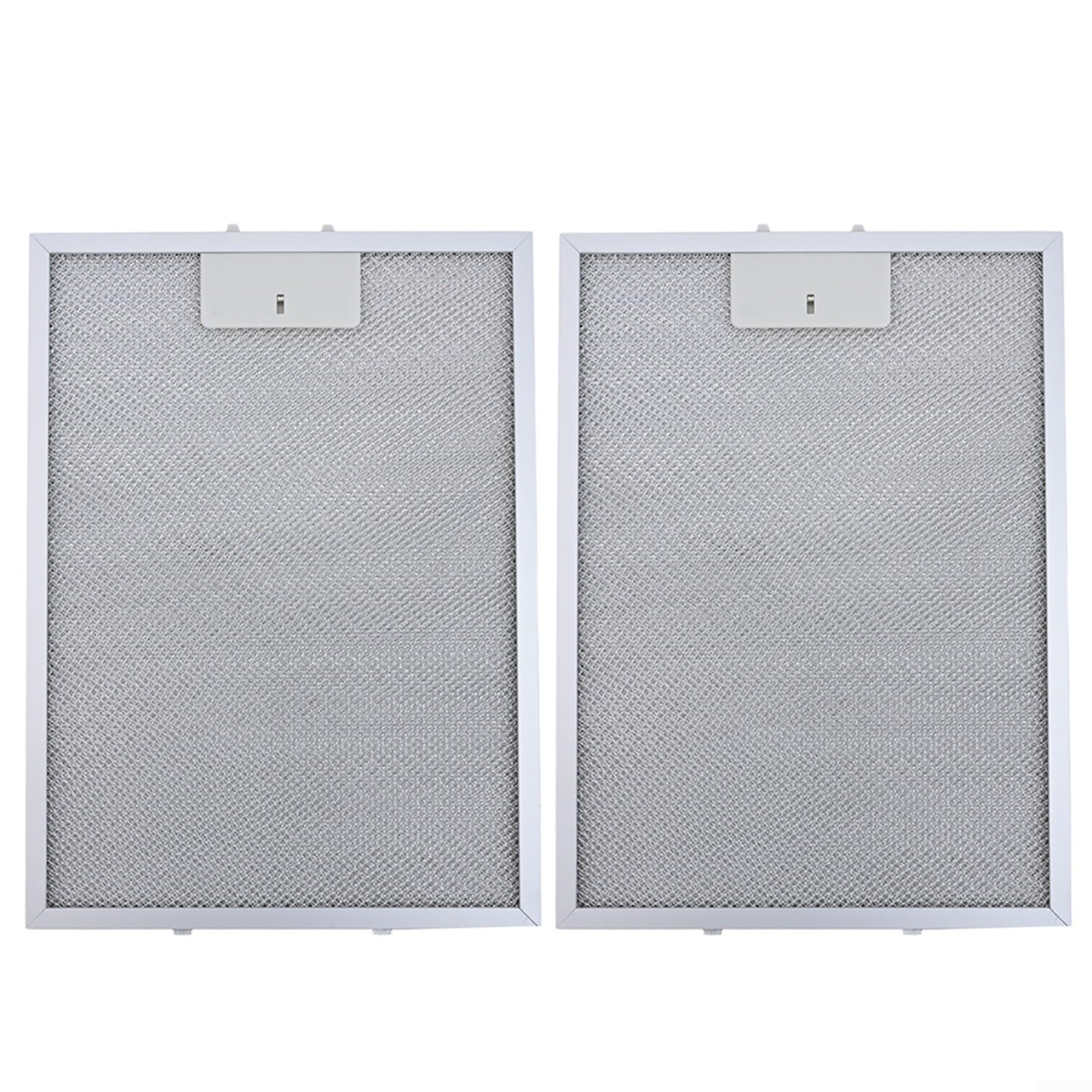 Cooker Hood Filter, 370x270mm Silver Aluminum Mesh, 5-Layer Filtration System, Compatible with Multiple Brands, Replacement Grease Filter (2 Pack)