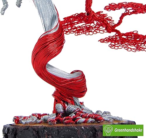 Miniatura 4 de GREENHANDSHAKE Bonsái Escultura de árbol de alambre de cobre, esculturas de árbol modernas, el mejor regalo, artesanía, decoración del hogar,