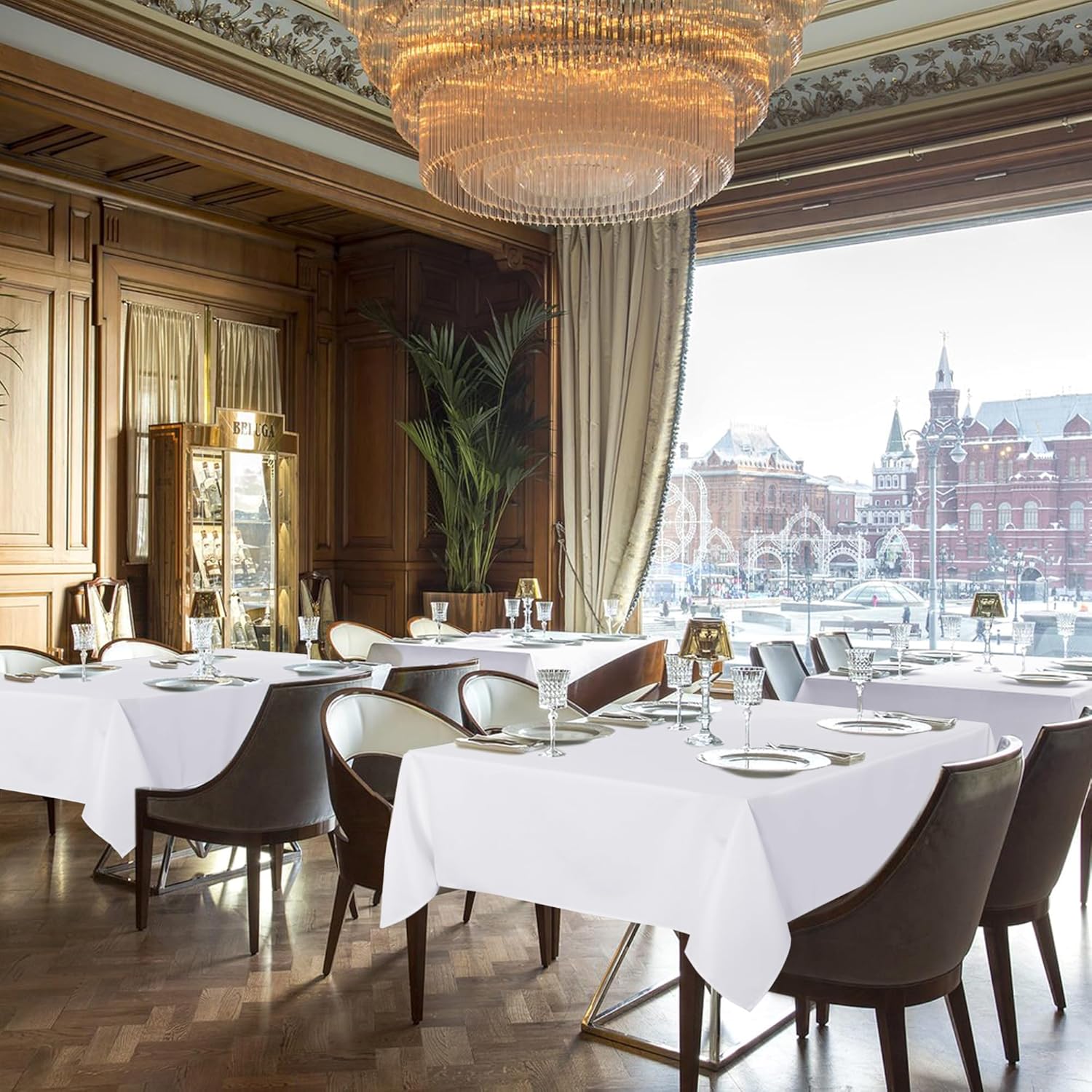 sancua White Tablecloths for 8 Foot Rectangle Tables, 6 Pack - 60x120 Inch - Washable Fabric Cloth Table Cloth for Wedding, Party, Birthday, Banquet, Reusable Polyester Table Covers - Image 3