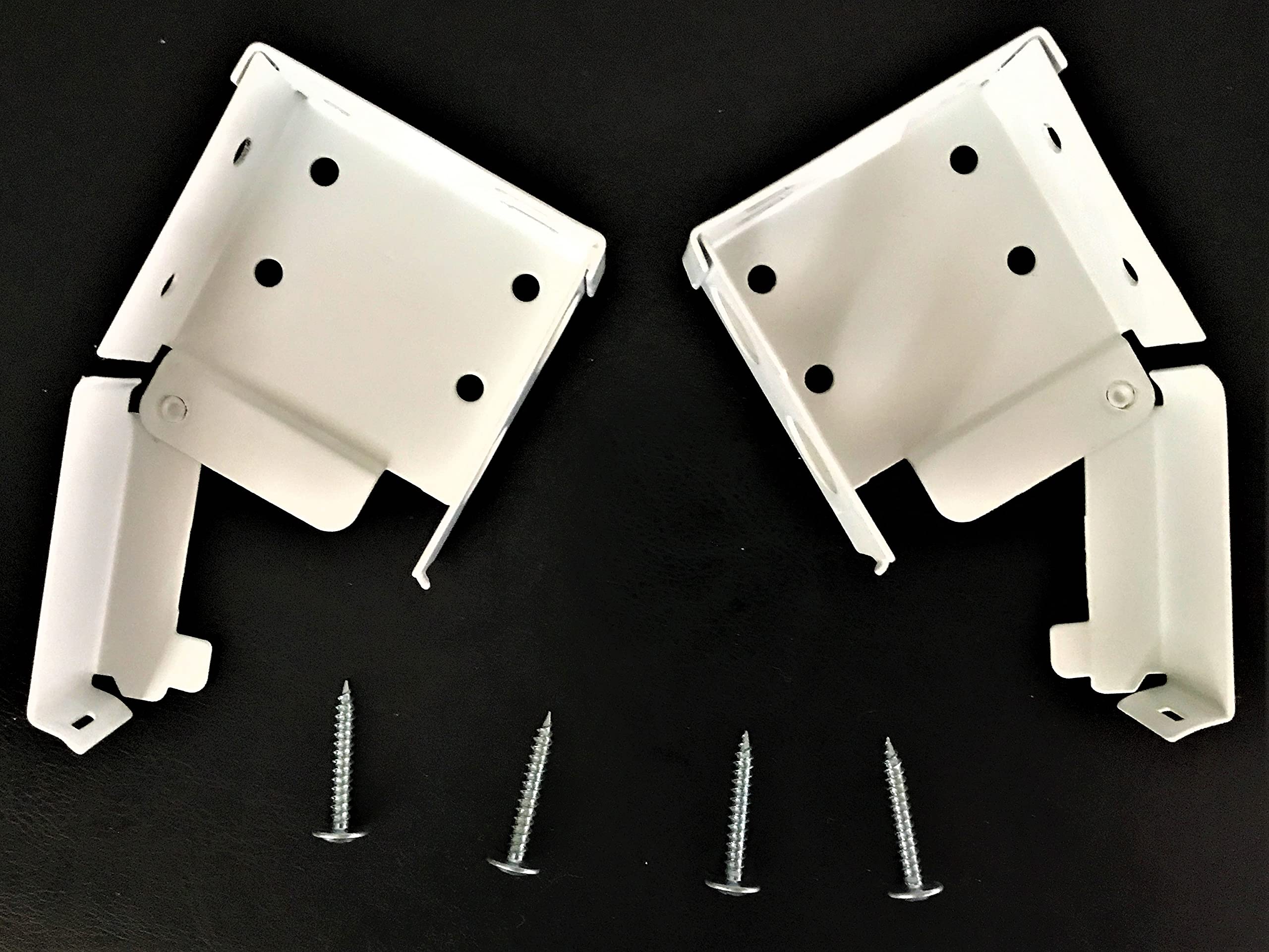HomeAmore1 Pair with 4 Screws HP Bracket White