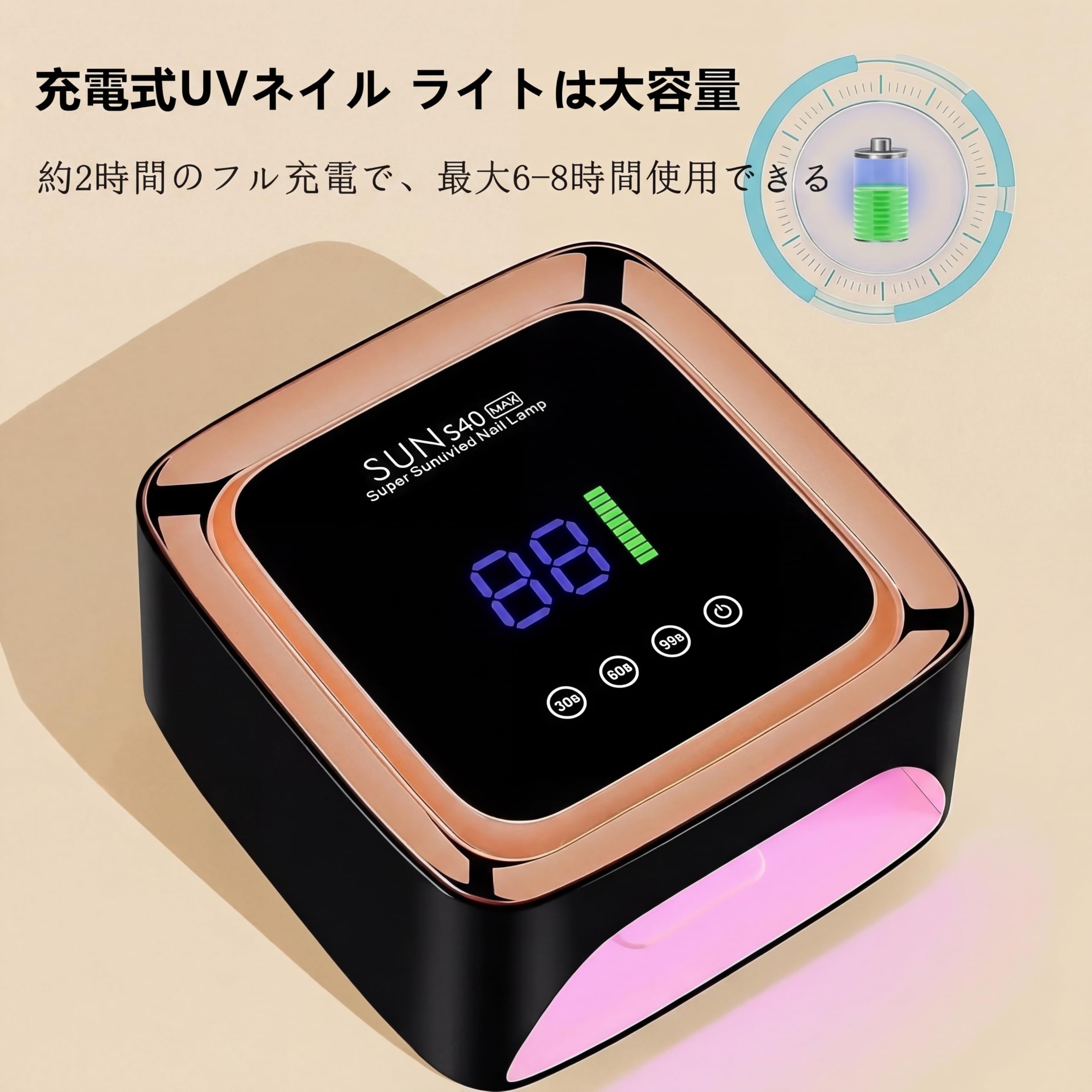 Amazon.co.jp: 【2026最新 充電式ジェルネイル ライト】NUYOLEITY 220W
