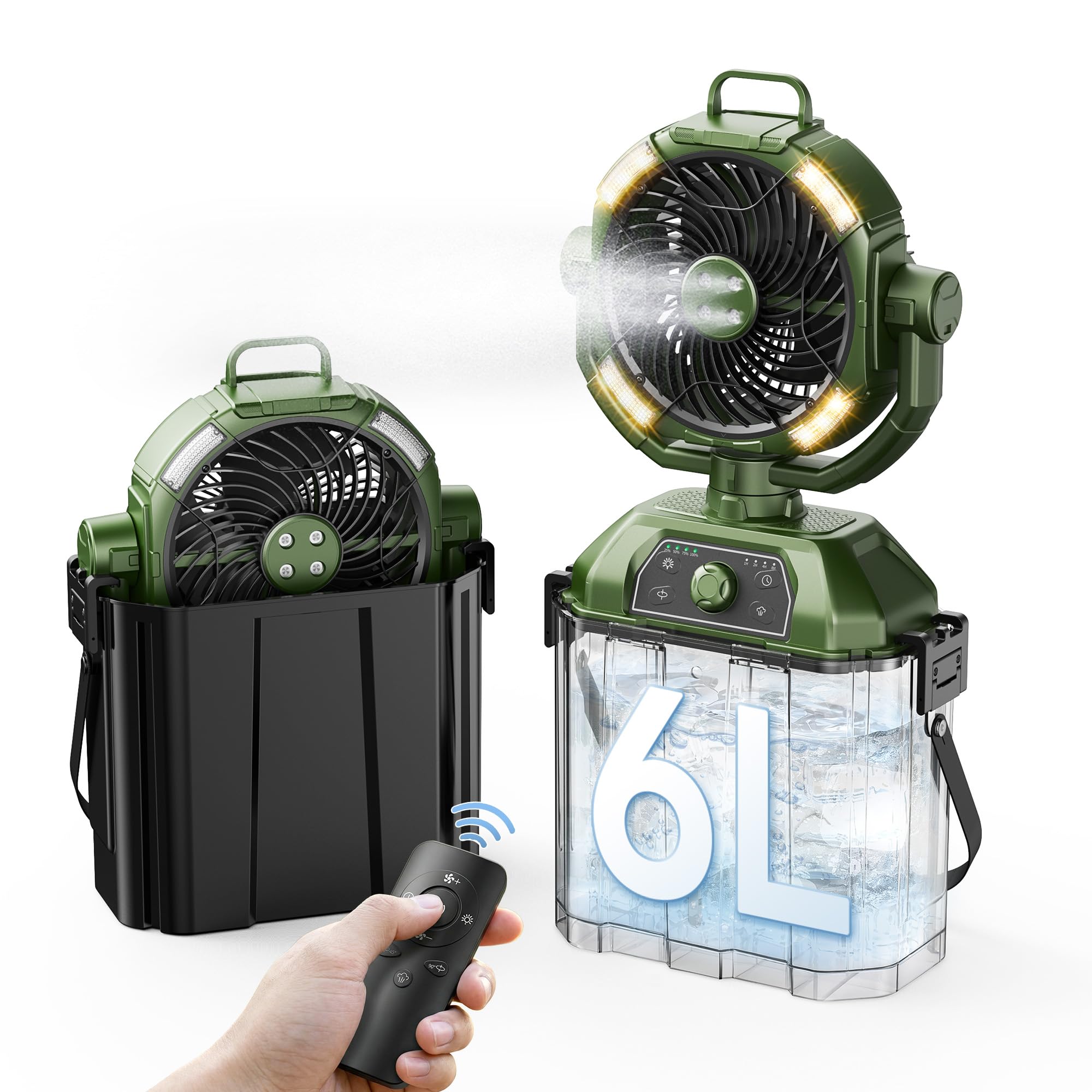 【Amazon.co.jp限定】ミストファン キャンプ 扇風機 自動首振り 風量…