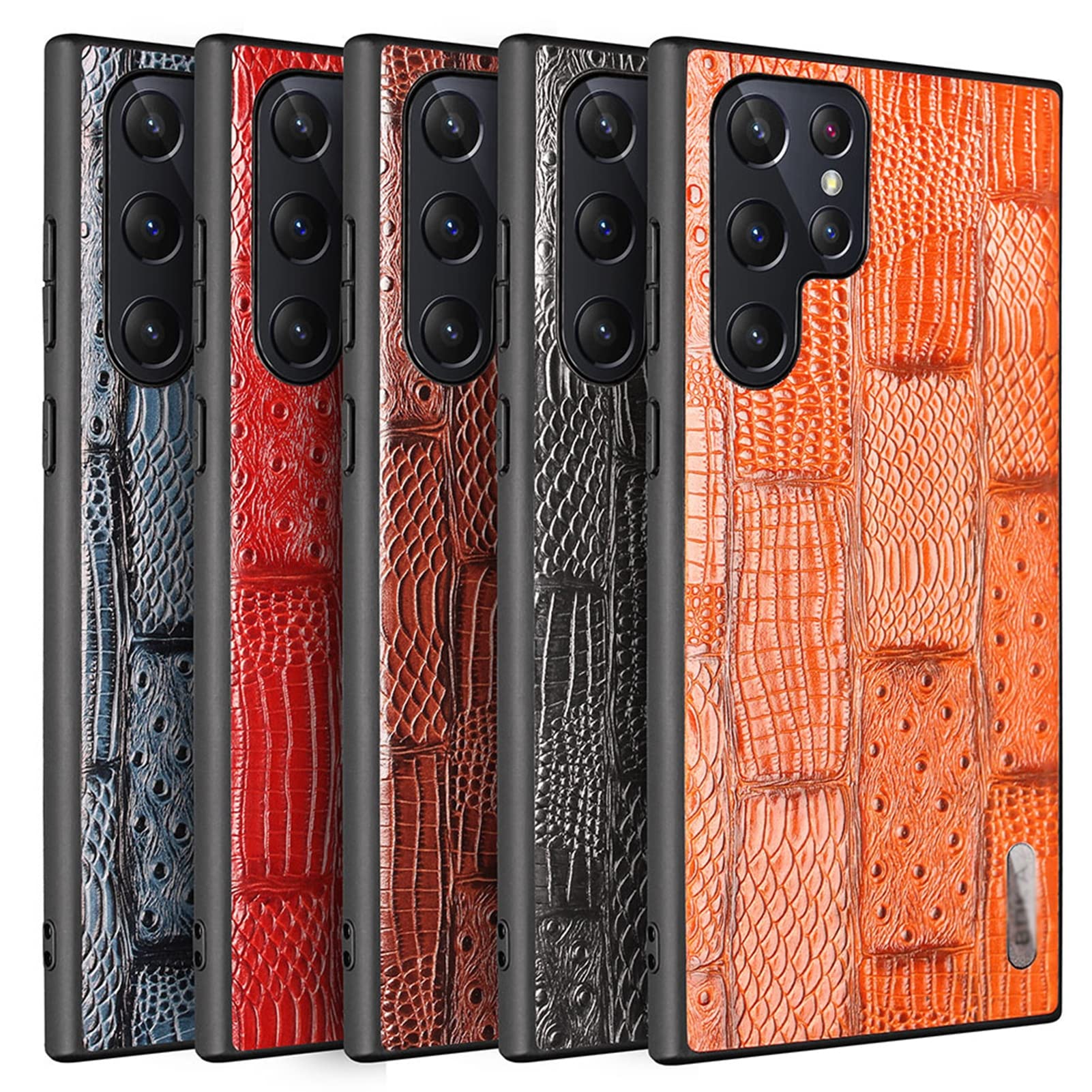 Etui do Samsung Galaxy S22/S22 Plus/S22 Ultra, elegancka, prawdziwa skóra, miękki uchwyt, tylna obudowa z miękką silikonową krawędzią, odporne na wstrząsy etui, brązowe 1, S22 Plus 6,7"