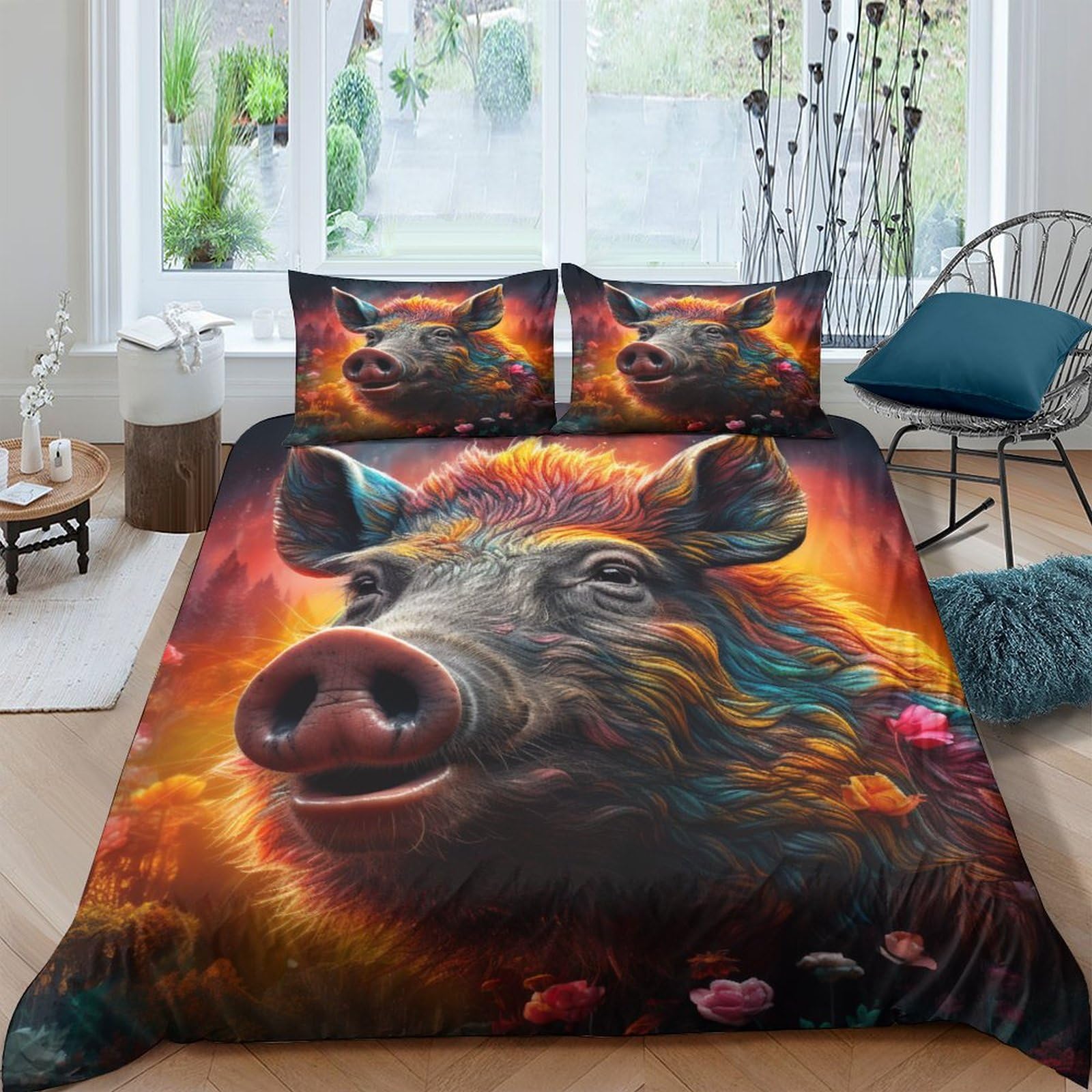 Parure couette motif cochon douce pour sublimer une chambre double chaleureuse