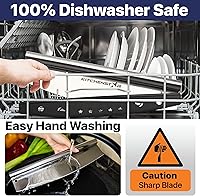 Vista 5 de KitchenStar Cortador de pizza de 16 pulgadas con hoja balancín - Cuchillo de acero inoxidable afilado, cubierta protectora, apto para lavavajillas