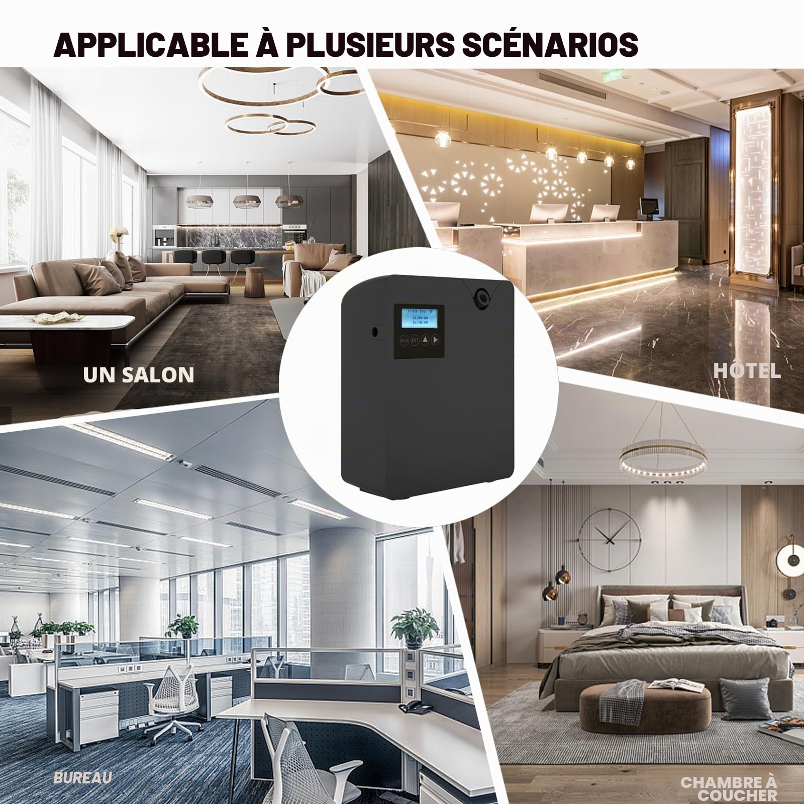 Diffuseur de parfum Smart Scent Air Machine avec technologie nébulizing pour la maison, Bluetooth & WiFi Diffuseur d'aromathérapie Convient pour le hall d'hôtel, le couloir, la chambre à coucher, la