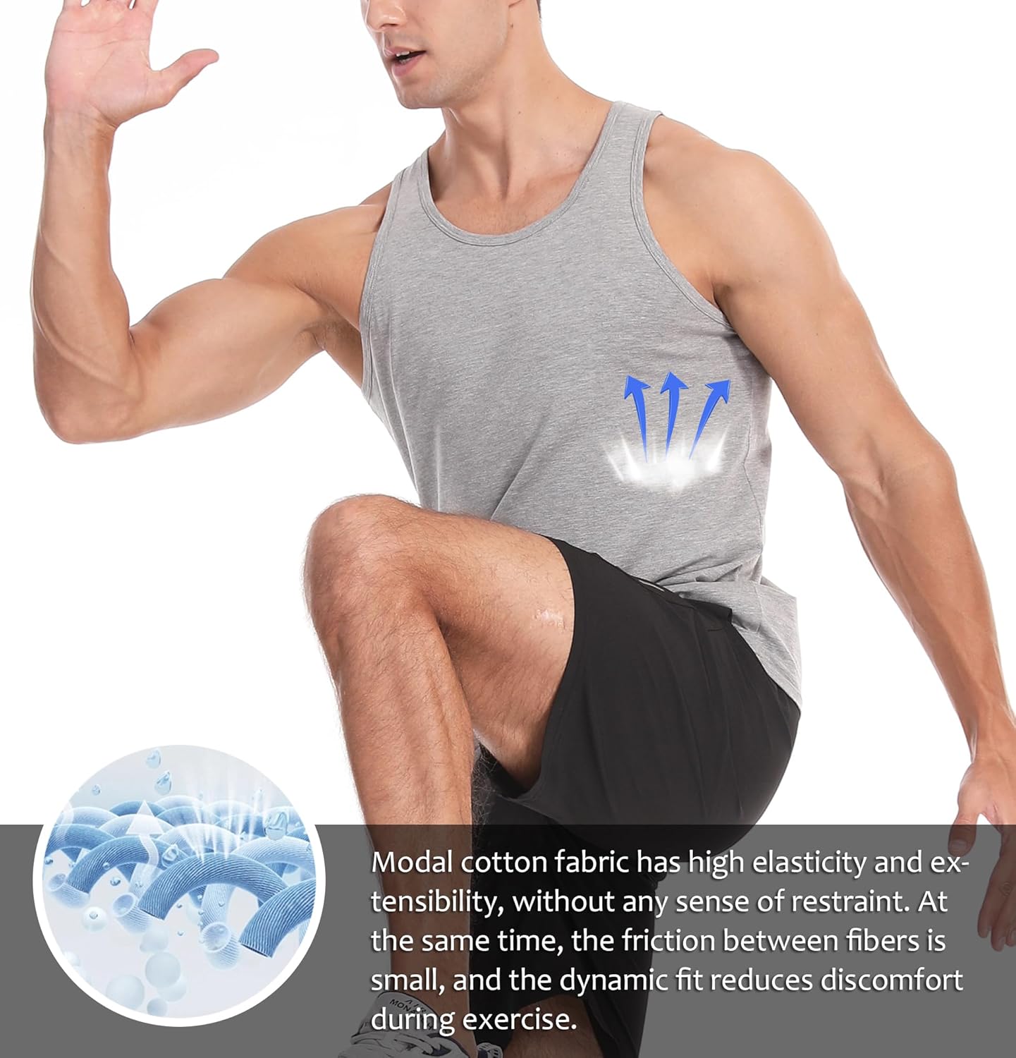 Men's Stringer Tank Tops Cotton Vest Sleeveless Gym Workout Bodybuilding Fitness Muscle T Shirts - Image 3