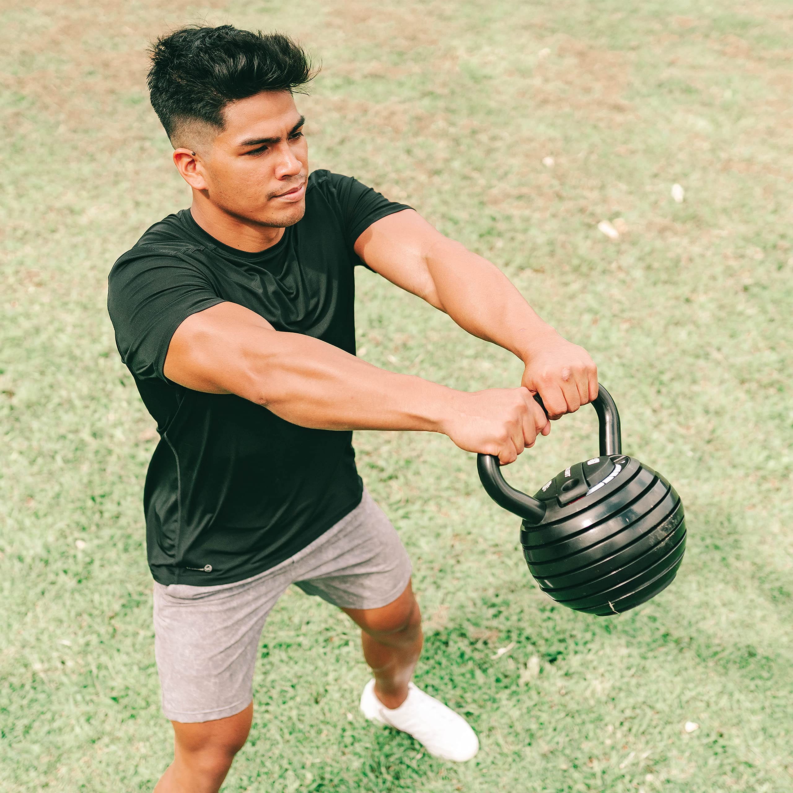 Tru Grit Fitness – Kettlebell regolabile – 9,1 kg – Attrezzatura per l'allenamento della forza a casa o in ufficio