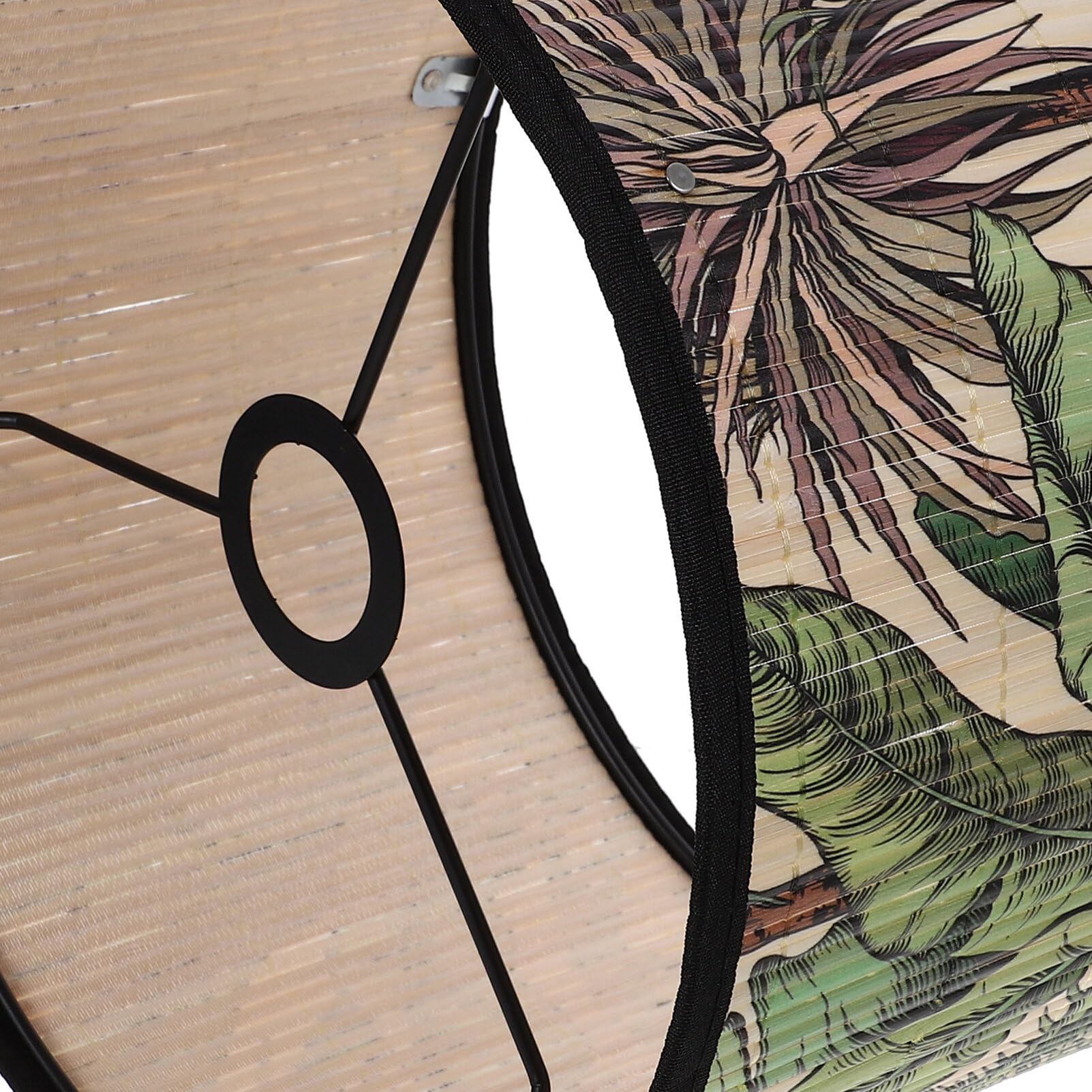 FANSU Paralume E27 Vintage in Bambù - Modello Lampadario Copertura Lampada Accessori Luce Sostituibile per Tavolo e Comodino - Paralume a Tamburo (Foresta, 30x20cm