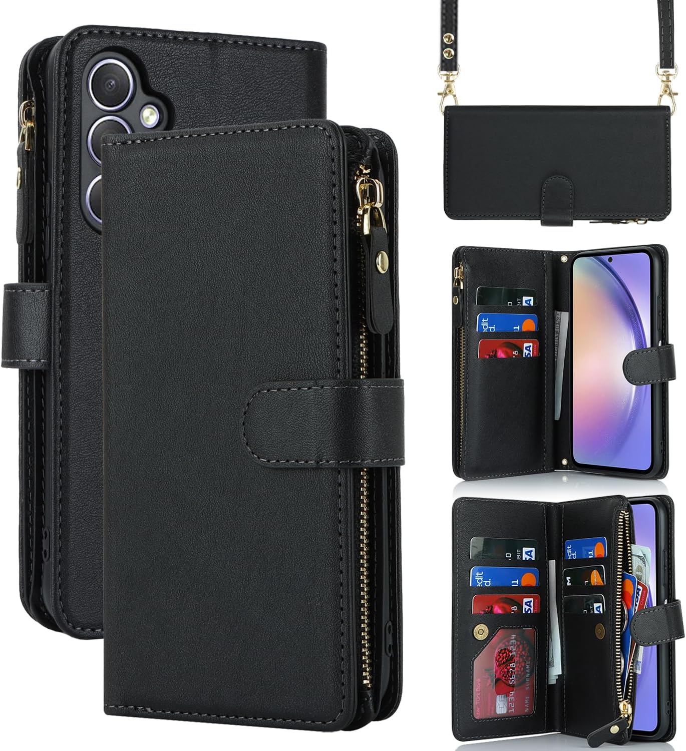 Per Xperia 1 VI Custodia,Pelle Portafoglio Rfid Blocco Flip Corazza Stand Phone