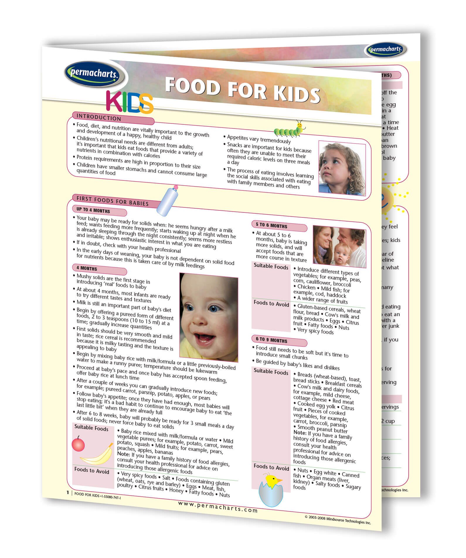 Food for Kids Guide - Children's Food Quick Reference Guide by Permacharts