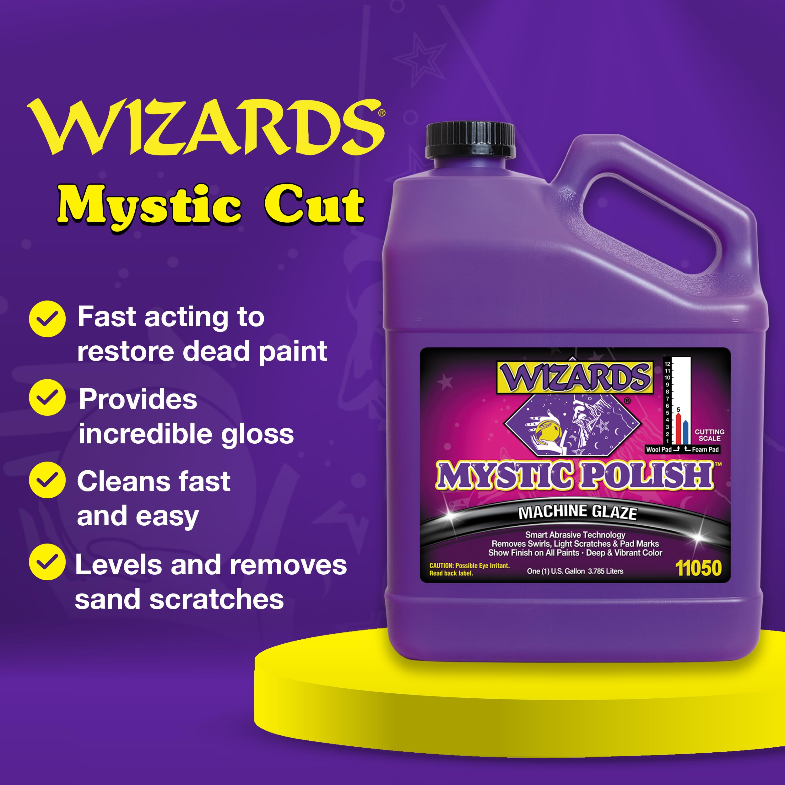Wizards Buffing Liquid - Cutting Compounds & Polish Machine Glaze (Gallon, Mystic Cut Compound)