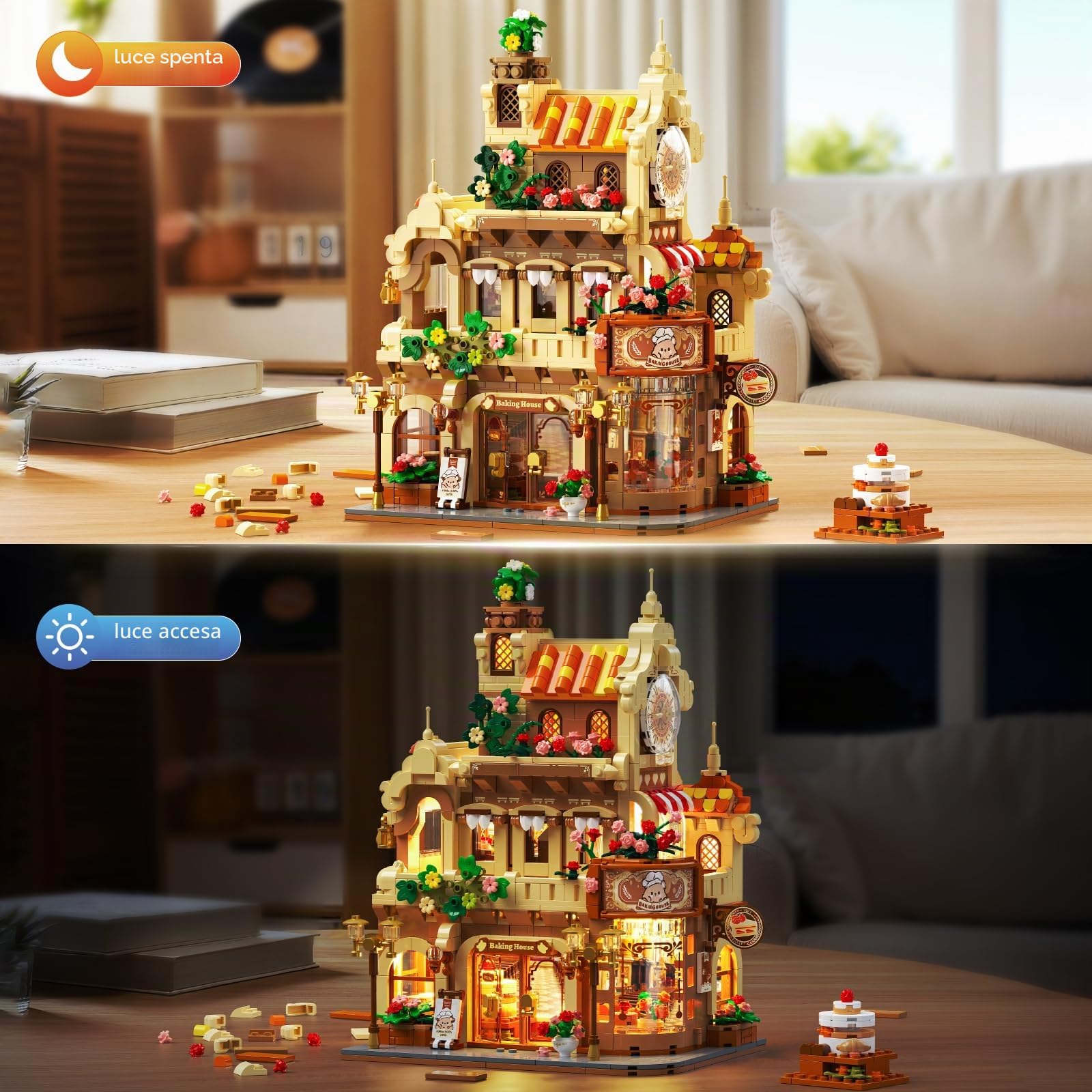 PLAXSOON Set di 1289 mattoncini modulari per decorazioni per la casa, regalo per adulti e ragazze a partire dai 12 +