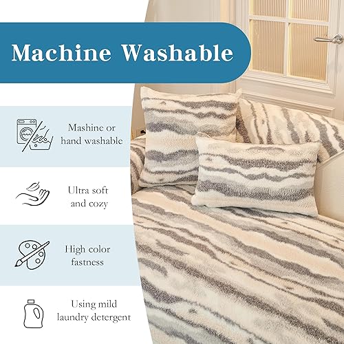 Miniatura 6 de MYSKY HOME Funda de sofá modular para perros, funda para sofá modular de 3 cojines, protector de muebles en forma de L, fundas geométricas