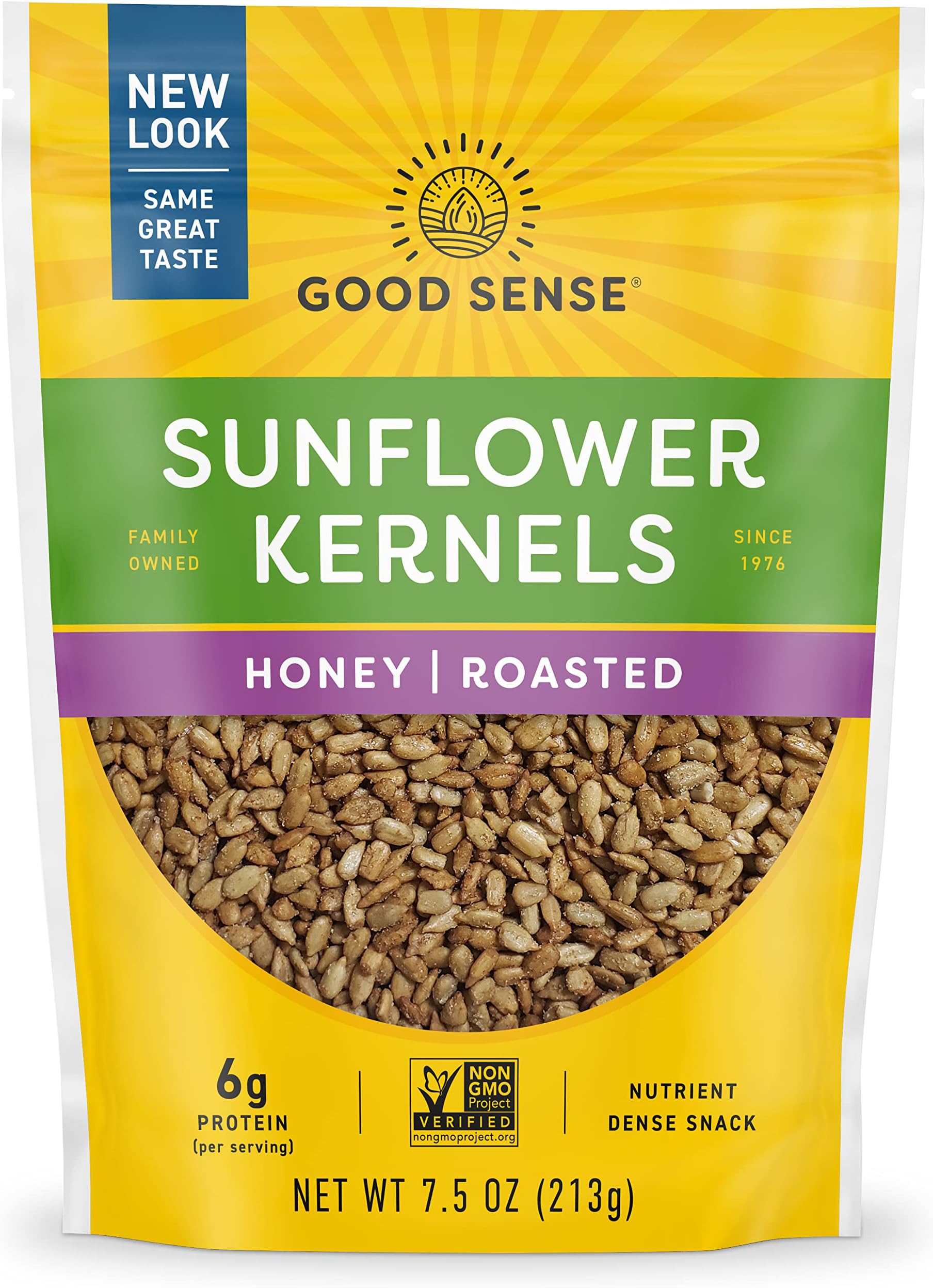 Sunflower Nuts | Honey Roasted Sunflower Seeds (Shelled) - 90 Ounces (90 OZ) | 12 - 7.5 Ounce (7.5 OZ) Bags