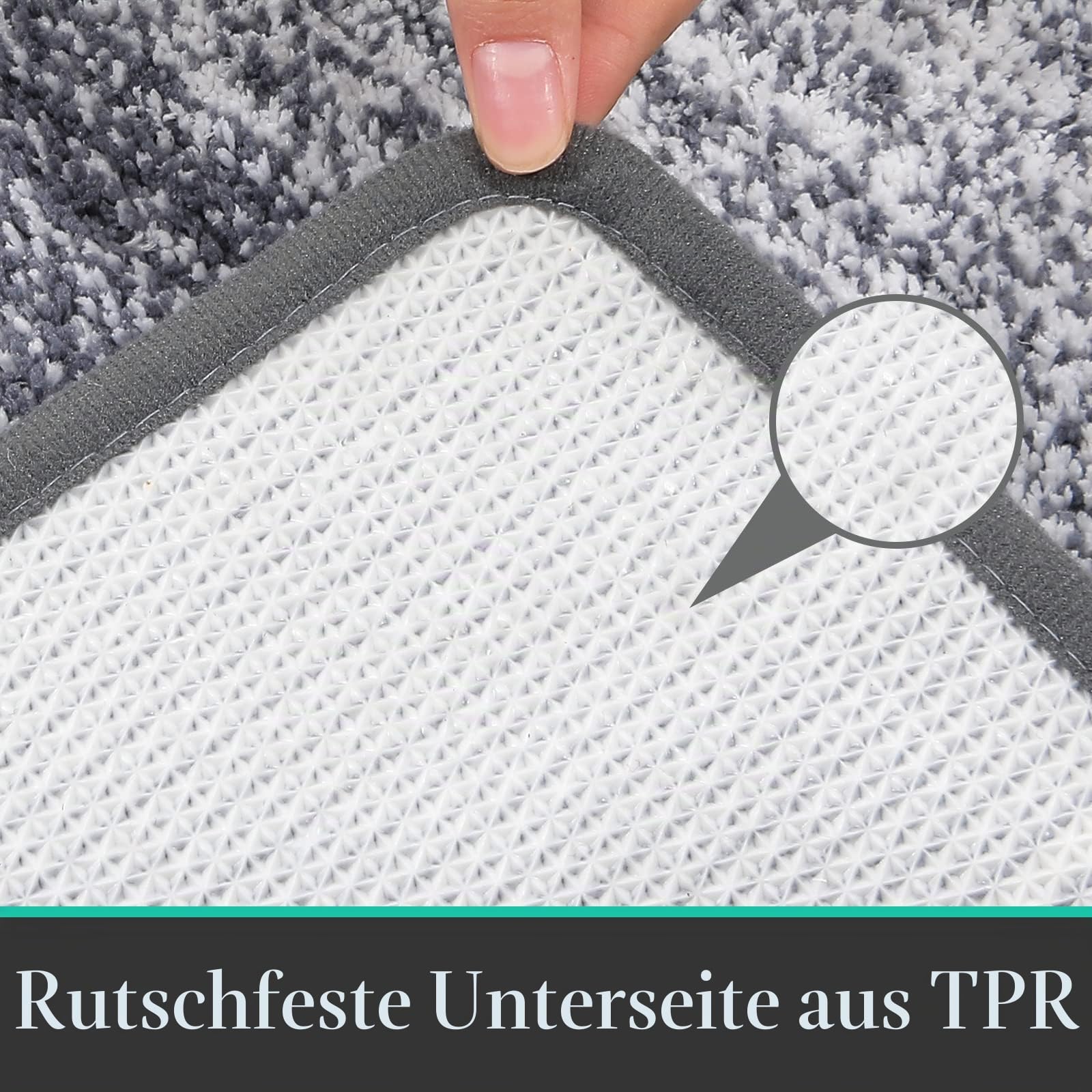 Enyhom Badezimmerteppich Set 3 Teilig Waschbar rutschfeste Badematte Toilettenmatte Weich Saugfähige Bad Teppiche Set Bettvorleger Mikrofaser Duschvorleger für Schlafzimmer Badezimmer, Dunkelgrau