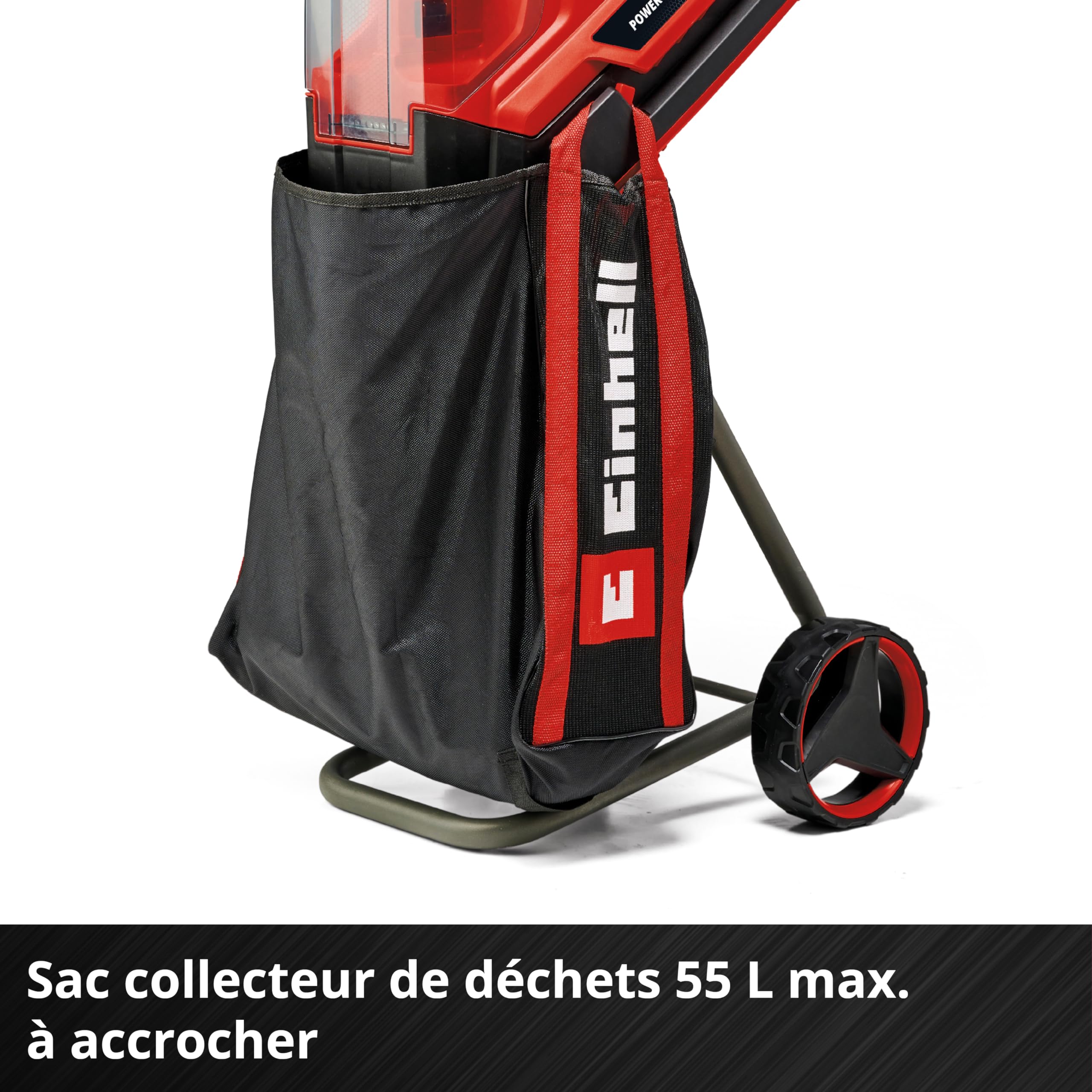 Einhell Broyeur de végétaux sans fil REDAXXO 36/25 Solo Power X-Change (36V, 3 lames réversibles en acier spécial, sac collecteur 55 L) Livré sans Batterie ni Chargeur