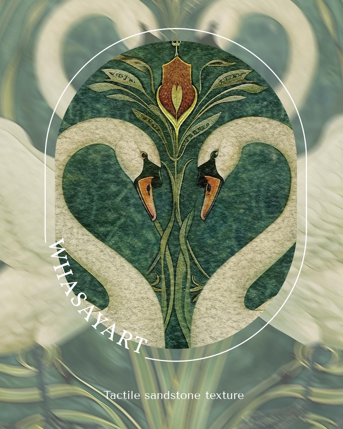 Amazon.com: Vintage 3D Textured Romantic Swan Couple Wall Art