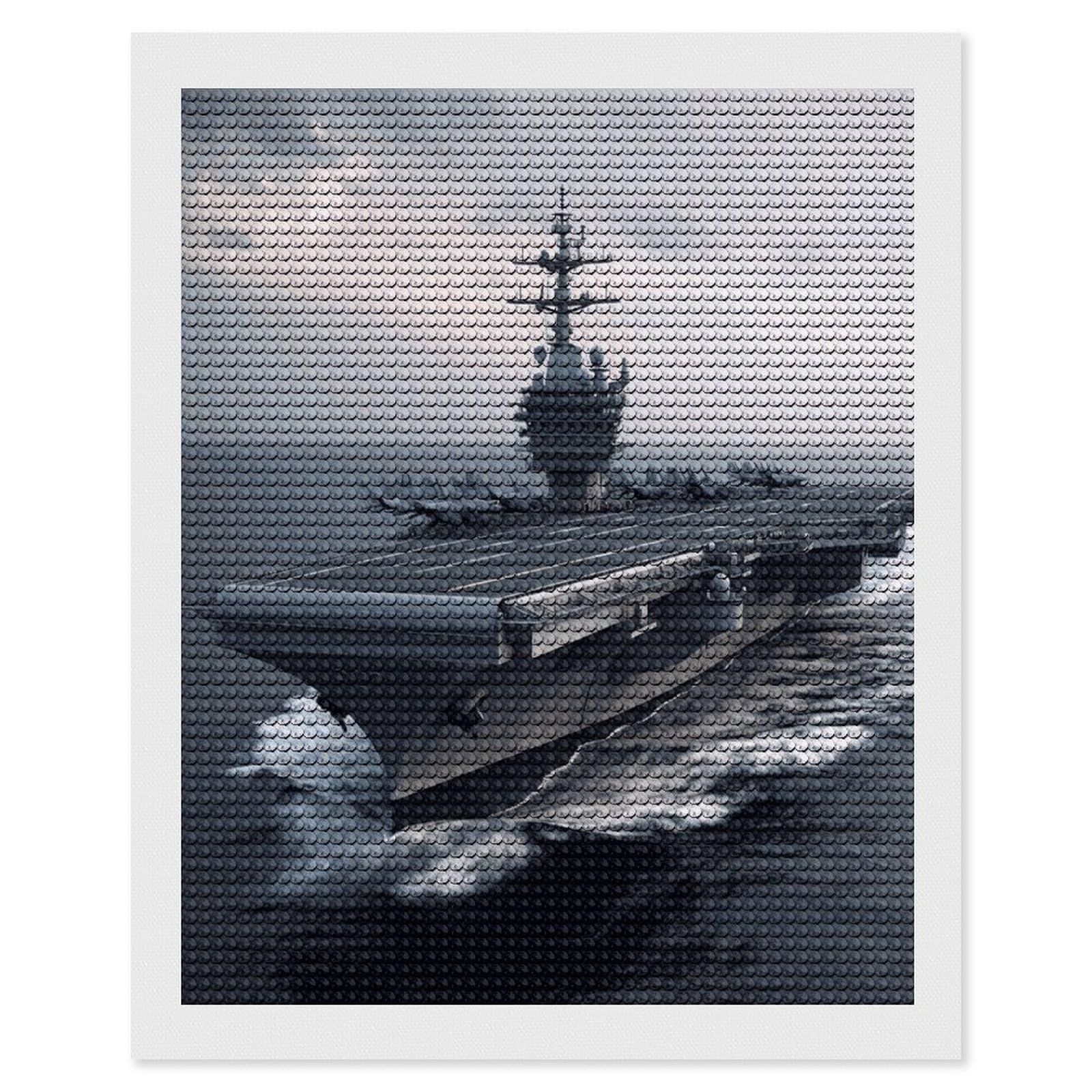 FekiLoot Diamond Art Kits for Adults, DIY 5D Aircraft Carrier Diamond Painting Kits for Beginners, Full Round Drill Diamond Dots Painting Gem Art Crafts for Home Wall Decor & Gift 16"x20"