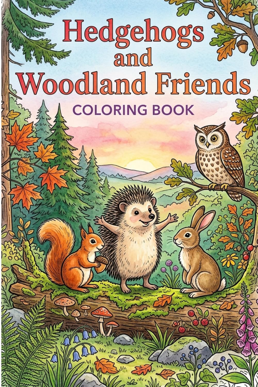 Hedgehogs and Woodland Friends Coloring Book: 25 Cozy Forest Friends Await Your Colors