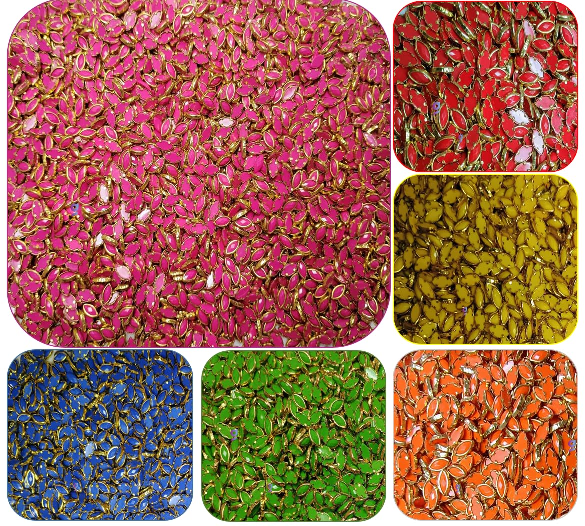 Goonmala Kundan Stone Plastic for Jewellery Making, Bangles Embroidery Craft & Cloth Works, Plastic Eye Kundan 4x8mm (Multicolour 6x100) (B0D8LB9JXT) Amazon Price History, Amazon Price Tracker