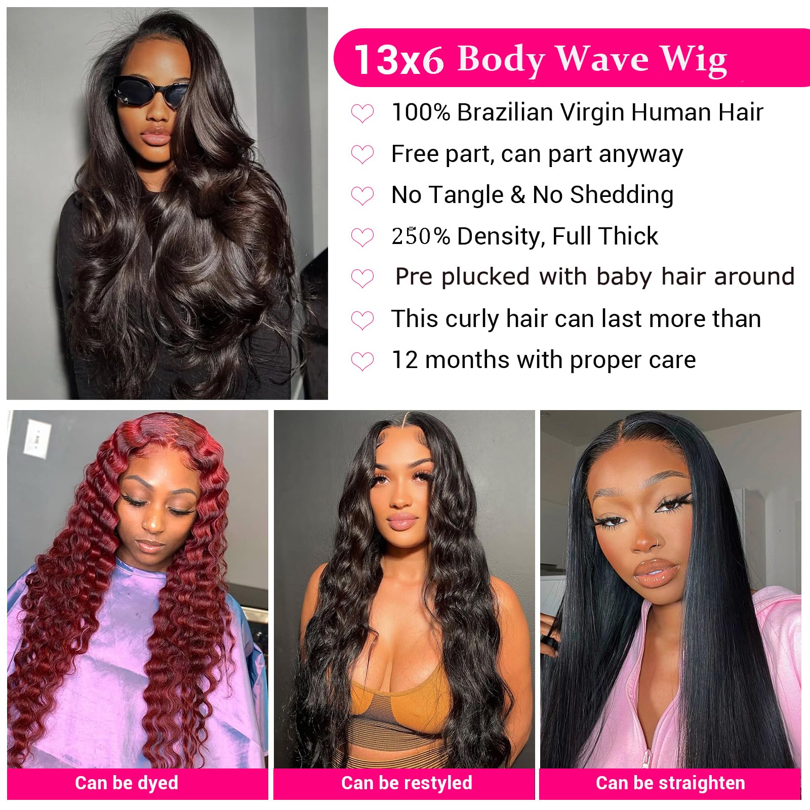 250 Density 13x6 HD Lace Front Wig Human Hair 20 Inch Straight Pre Plucked Amazon.com : 13x6 HD Frontal Wig 250 Density HD Lace Front  main image 4