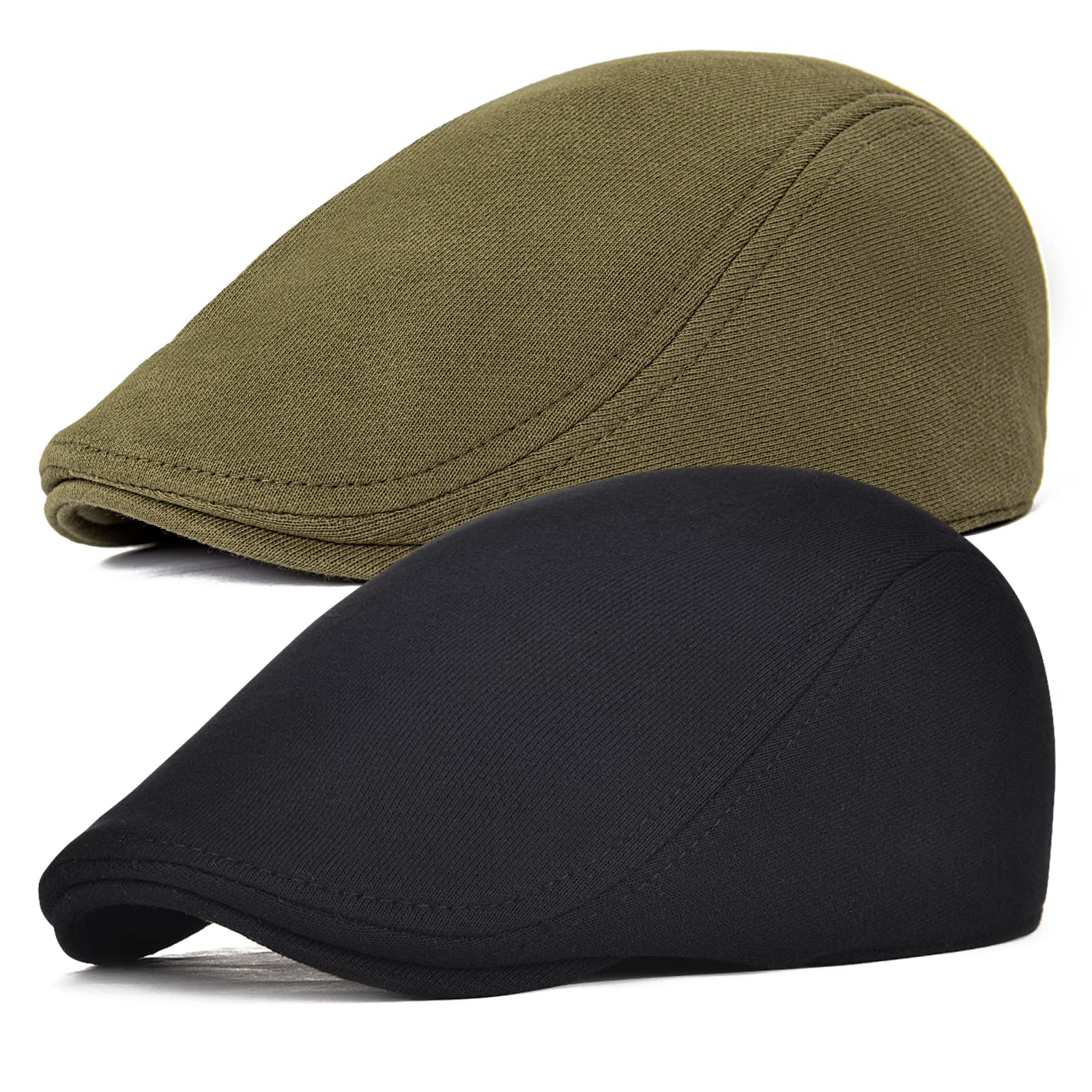 Men Cotton Newsboy Cap Soft Fit Cabbie Hat