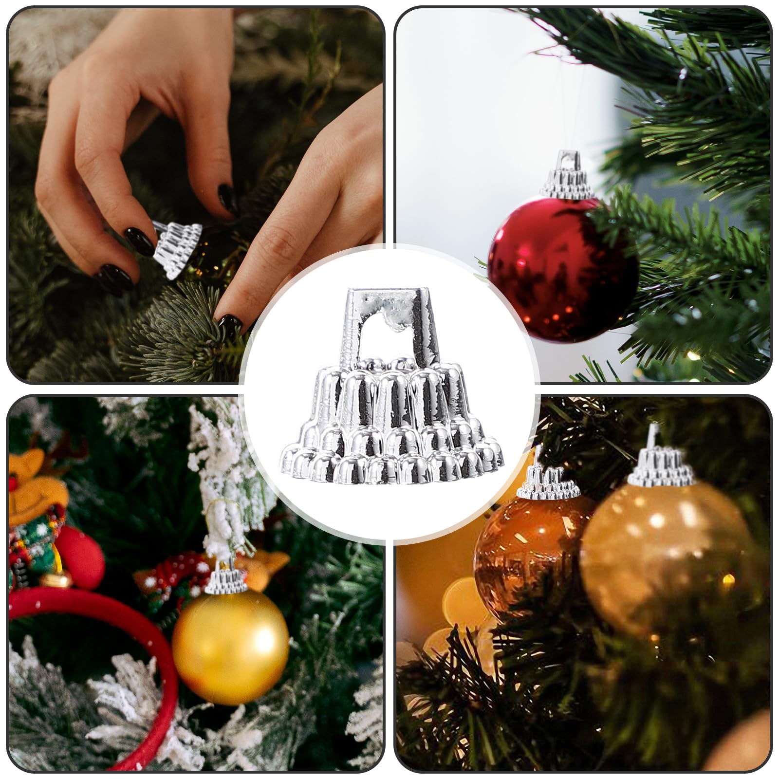 24 Piezas De Bolas Decorativas Para árbol De Navidad De 3 Cm Con Purpurina  Dorada Y, image size:1600x1600