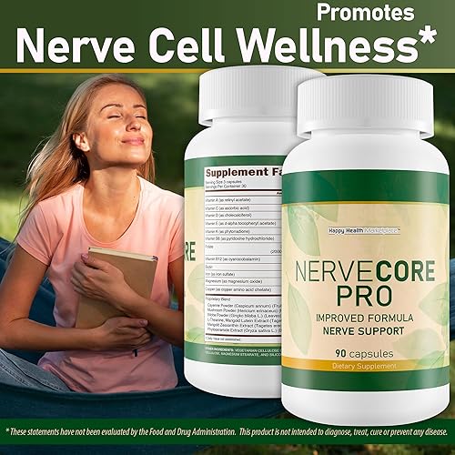 Miniatura 5 de Nerve Core Pro - Nuestro mejor suplemento de reparación de nervios de melena de león con vitamina B12 - Suplemento de reparación de daños del