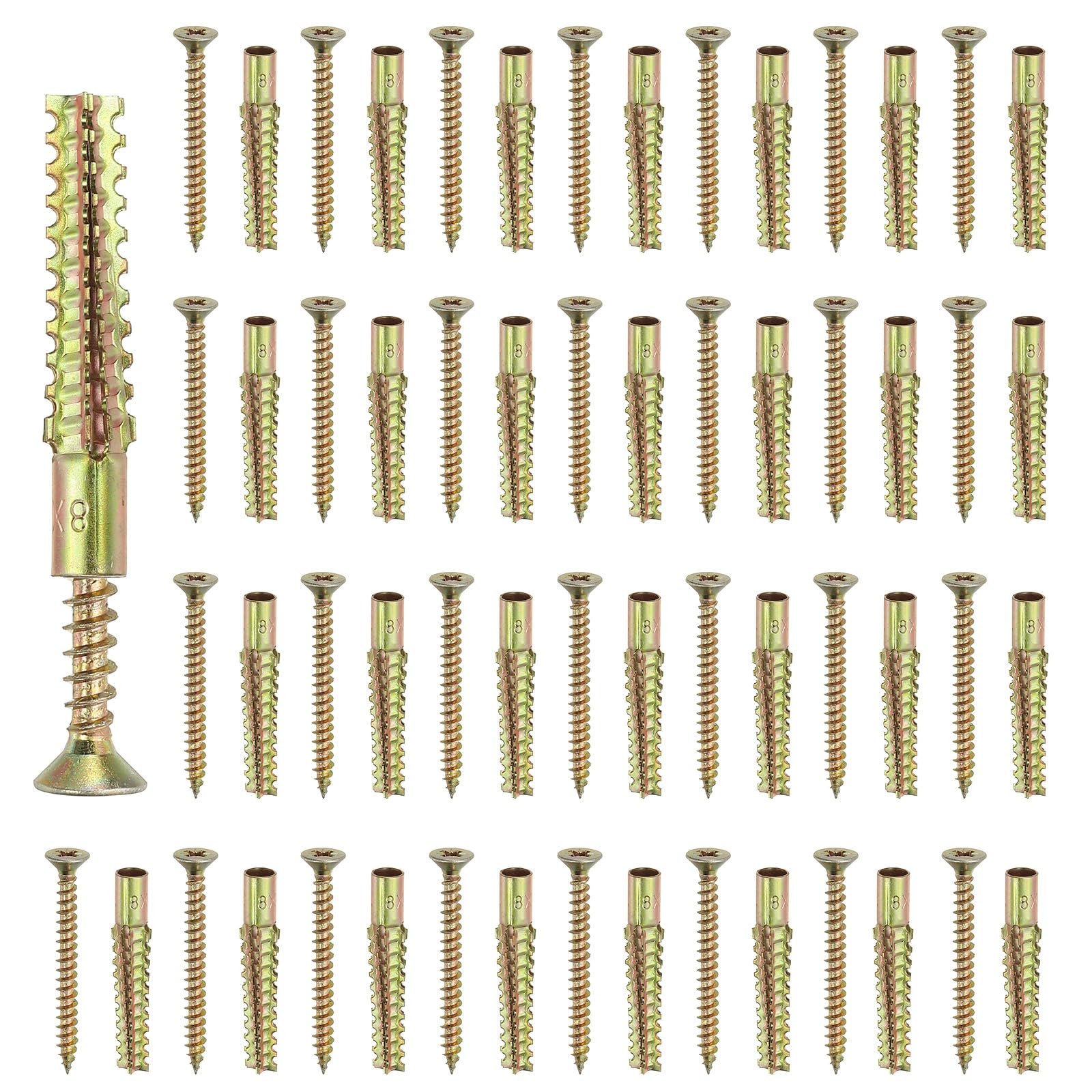 PATIKIL 30 Pcs Drywall Hollow Wall Anchors with Screws 0.24 x 2.36"