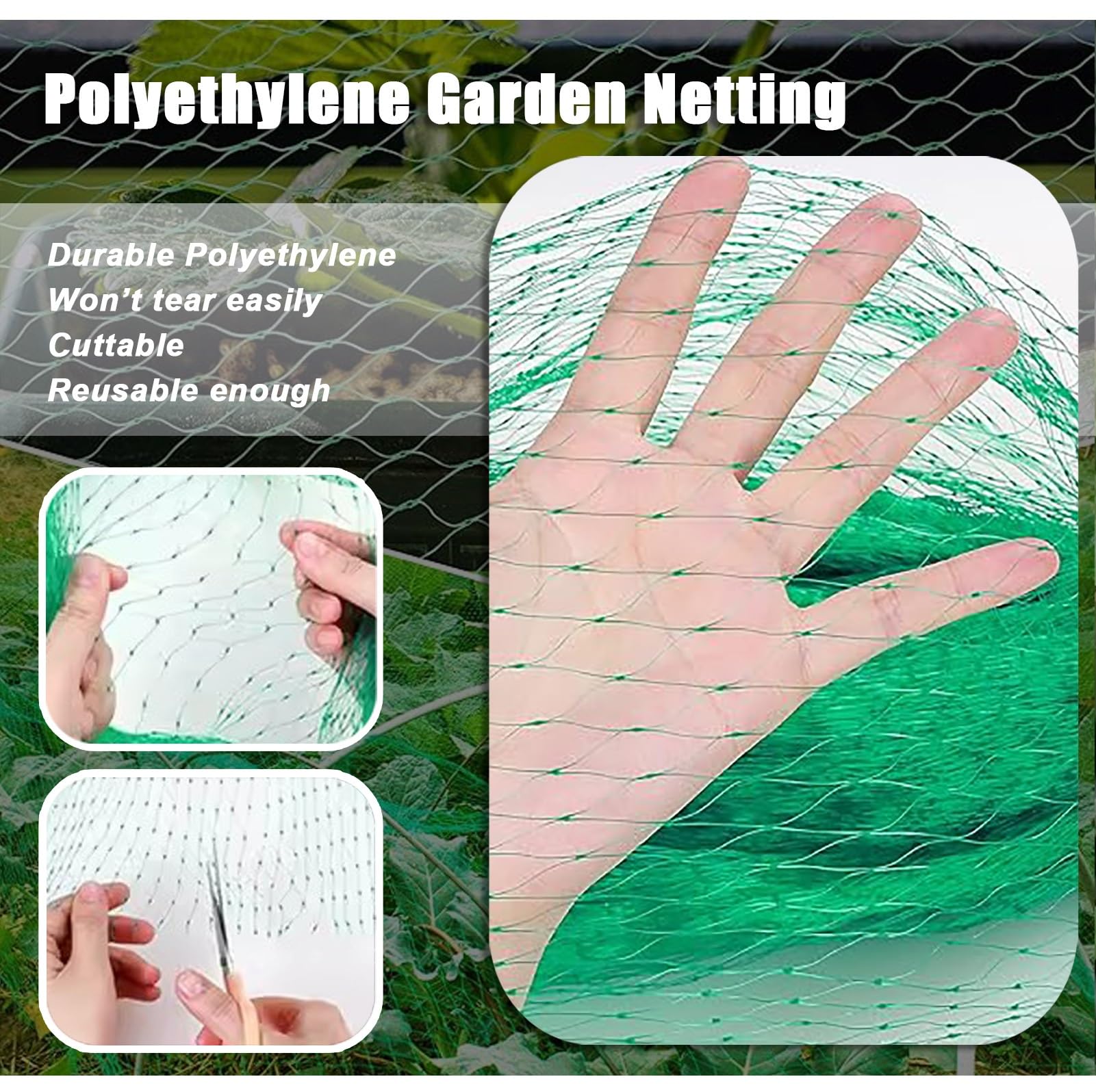 Green Bird Red de 4 x 10 m, resistente a los rayos UV, protección de frutas y veterinarios, fácil de instalar, protector de jardín, ideal para proteger las plantas