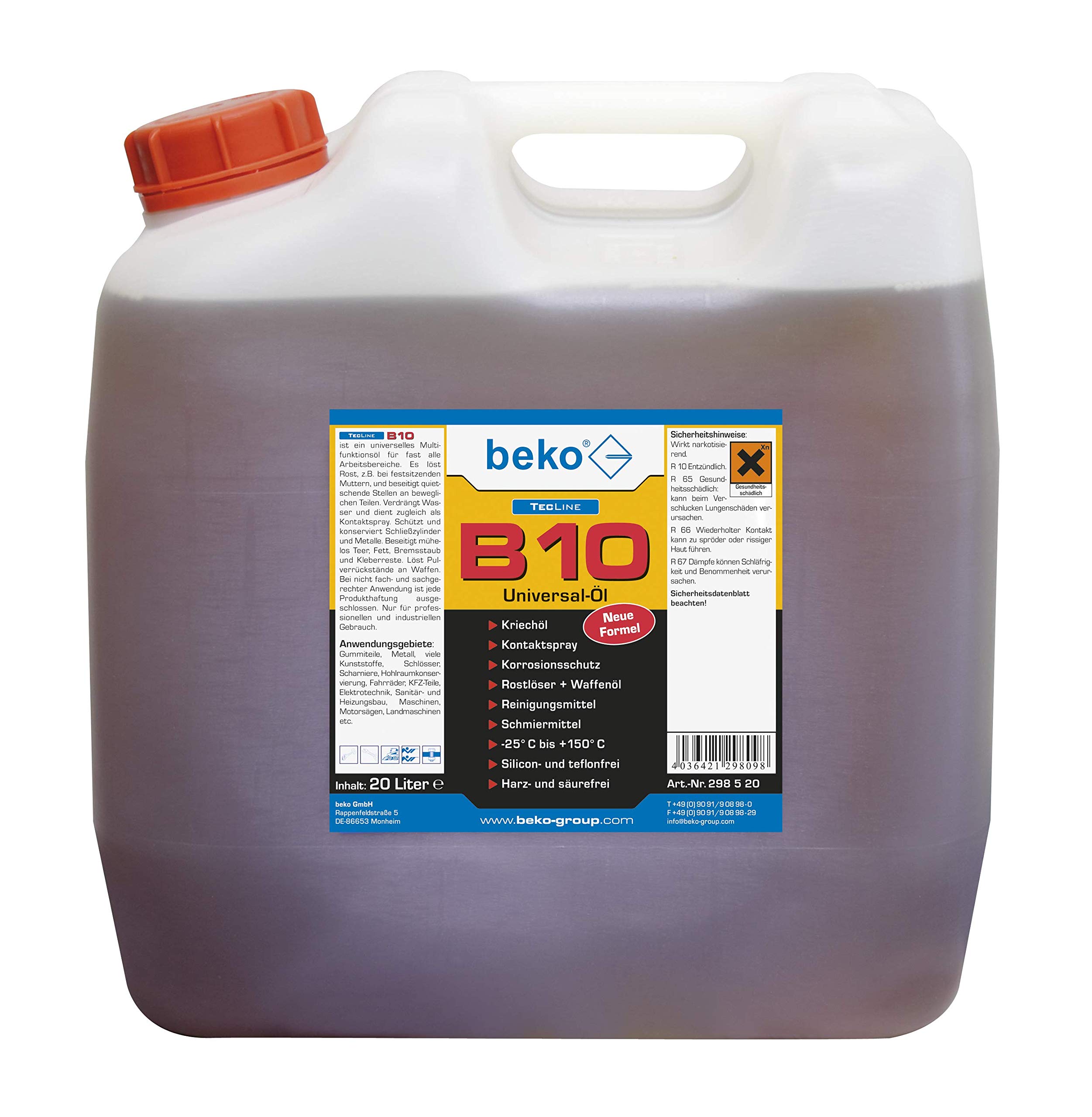 Beko - Tecline B10 Lubricante Multiuso Aceite 150 Ml 20L