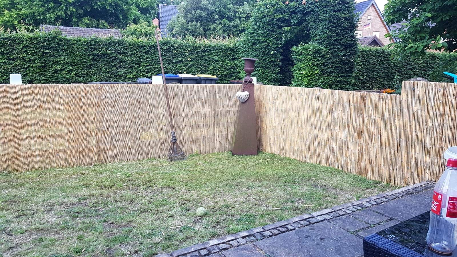 Schilfrohrmatte 120x600 cm Sichtschutzmatte Windschutz Zaun Balkon Garten Natur Schilf Zaunmatte blickdicht wetterfest