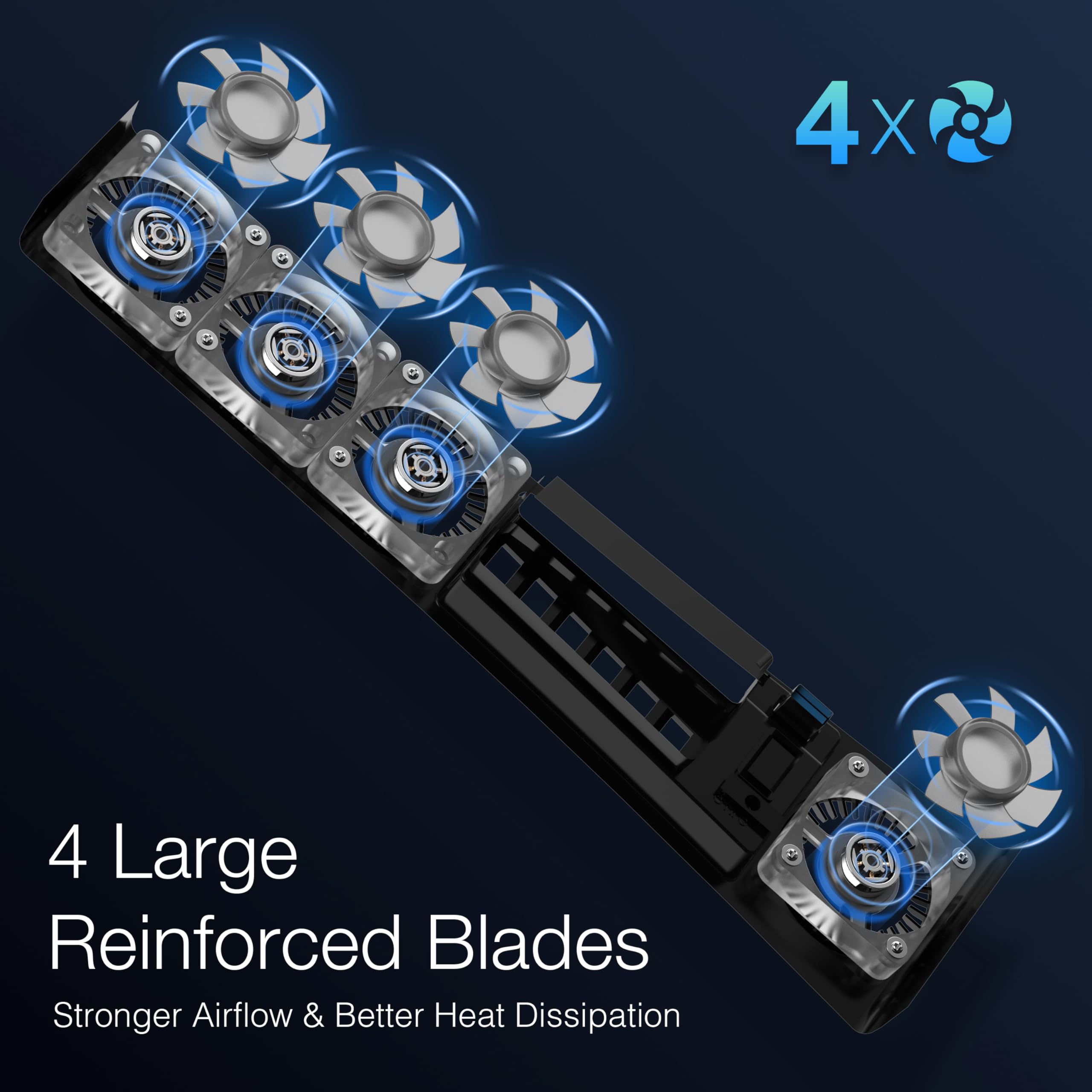JUSPRO - Ventilador de refrigeración para PS5 Pro, ventilador silencioso mejorado de 4 enfriadores con velocidad ajustable, encendido/apagado automático, accesorios de refrigeración con puerto USB 3.0
