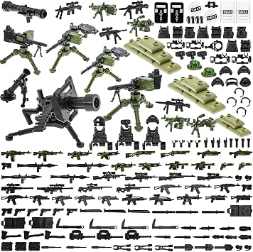 BloxBrix 130 pcs Weapons-Machine-Guns-Rifles Compatible with Major Brands