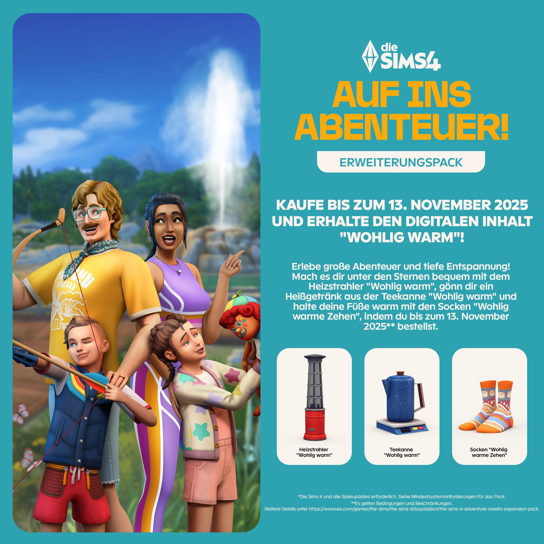 Die Sims Auf ins Abenteuer!-Erweiterungspack (EP 20) | Download Code EA App | Deutsch