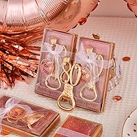 Vista 7 de 24 cajas de abrebotellas con temática de oro rosa para cumpleaños número 80, regalos de fiesta de boda, recuerdos de fiesta de cumpleaños