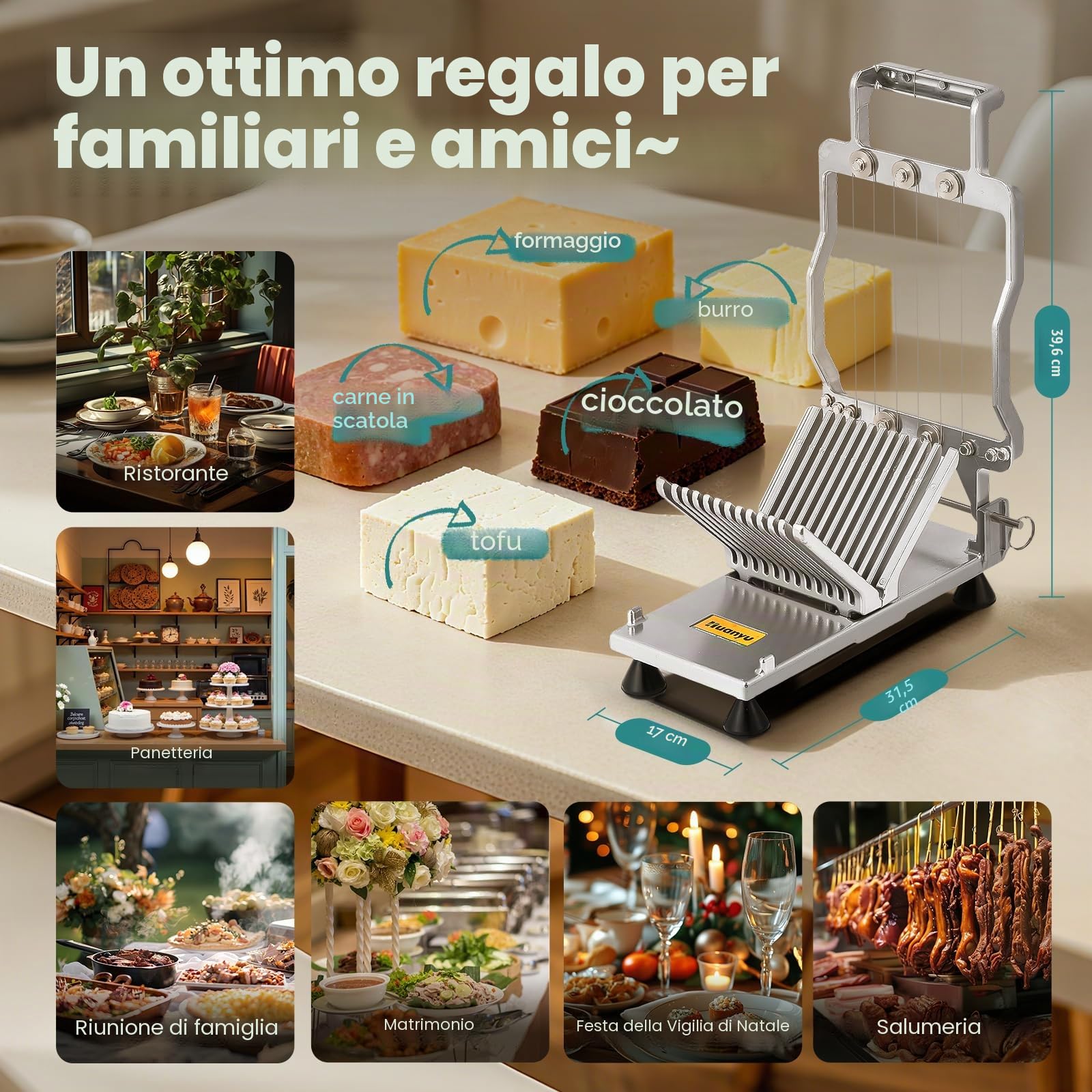 Huanyu commerciale formaggio affettatrice burro 1 cm&2 cm Cheeser tagliere in acciaio INOX filo making dolce lama durevole cucina cottura cottura strumento