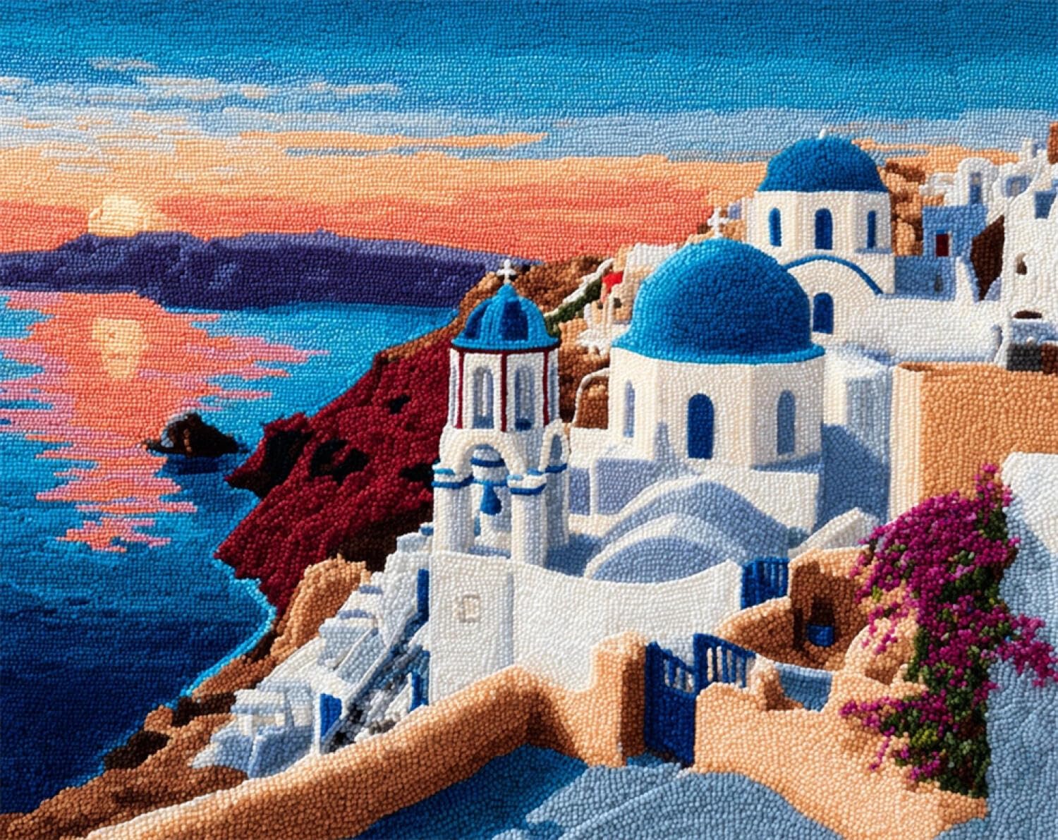Henypt DIY Latch Hook Rug Kits Seaside Church 55x75cm