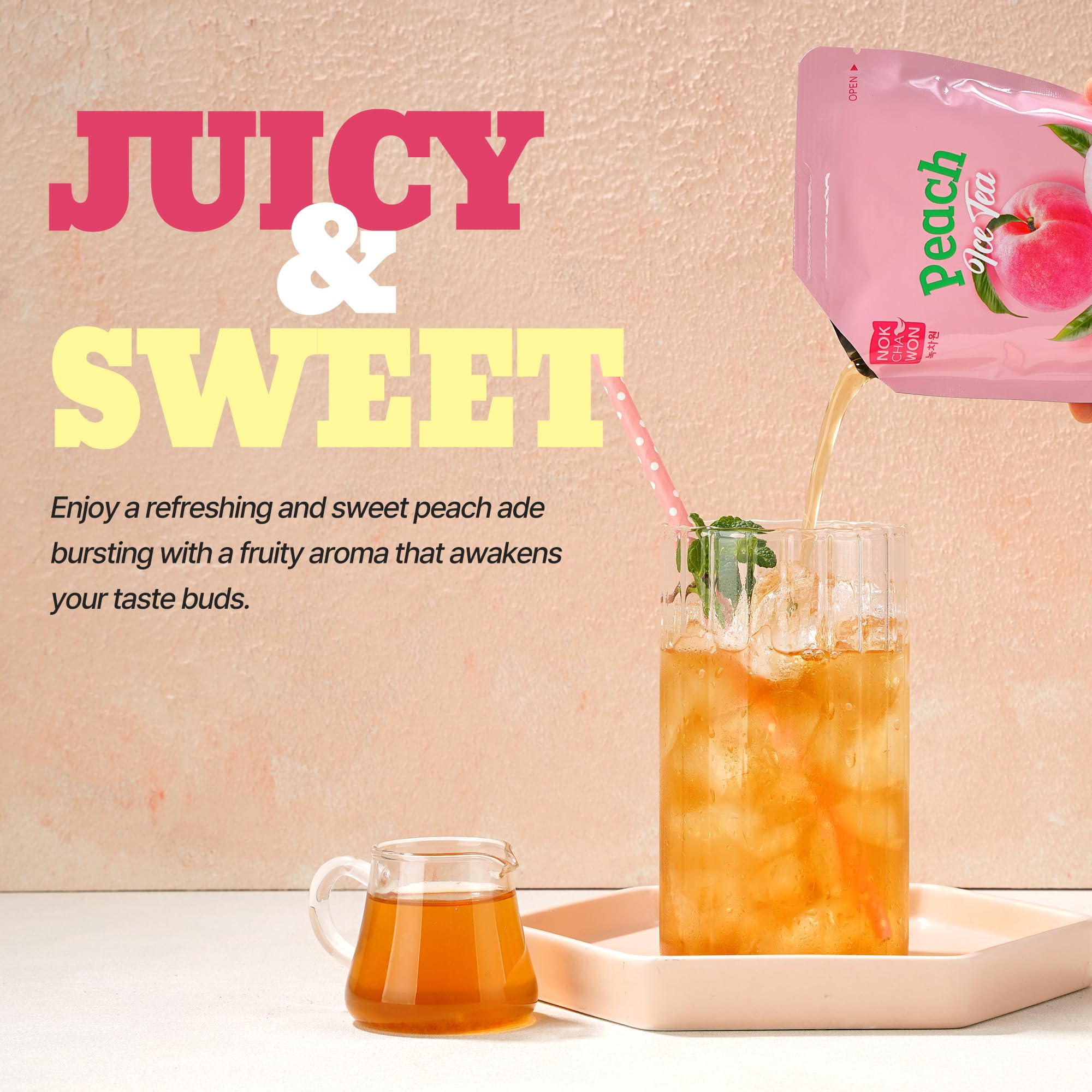 Amazon.com : [Nokchawon] Peach Iced Tea Pouches 10 Packs – Fruity