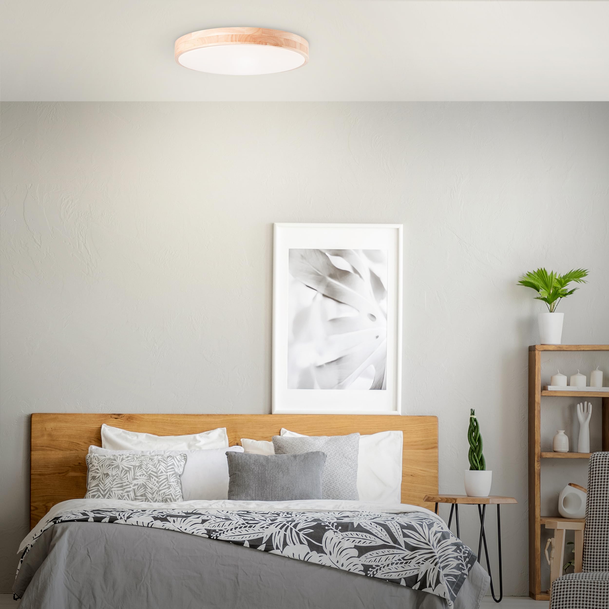 Lightbox Basic LED lampada da parete e soffitto | 50 cm | 5500 lm | plafoniera con cornice nera e CCT (3000-6500 K) | dimmerabile tramite telecomando | 36 W