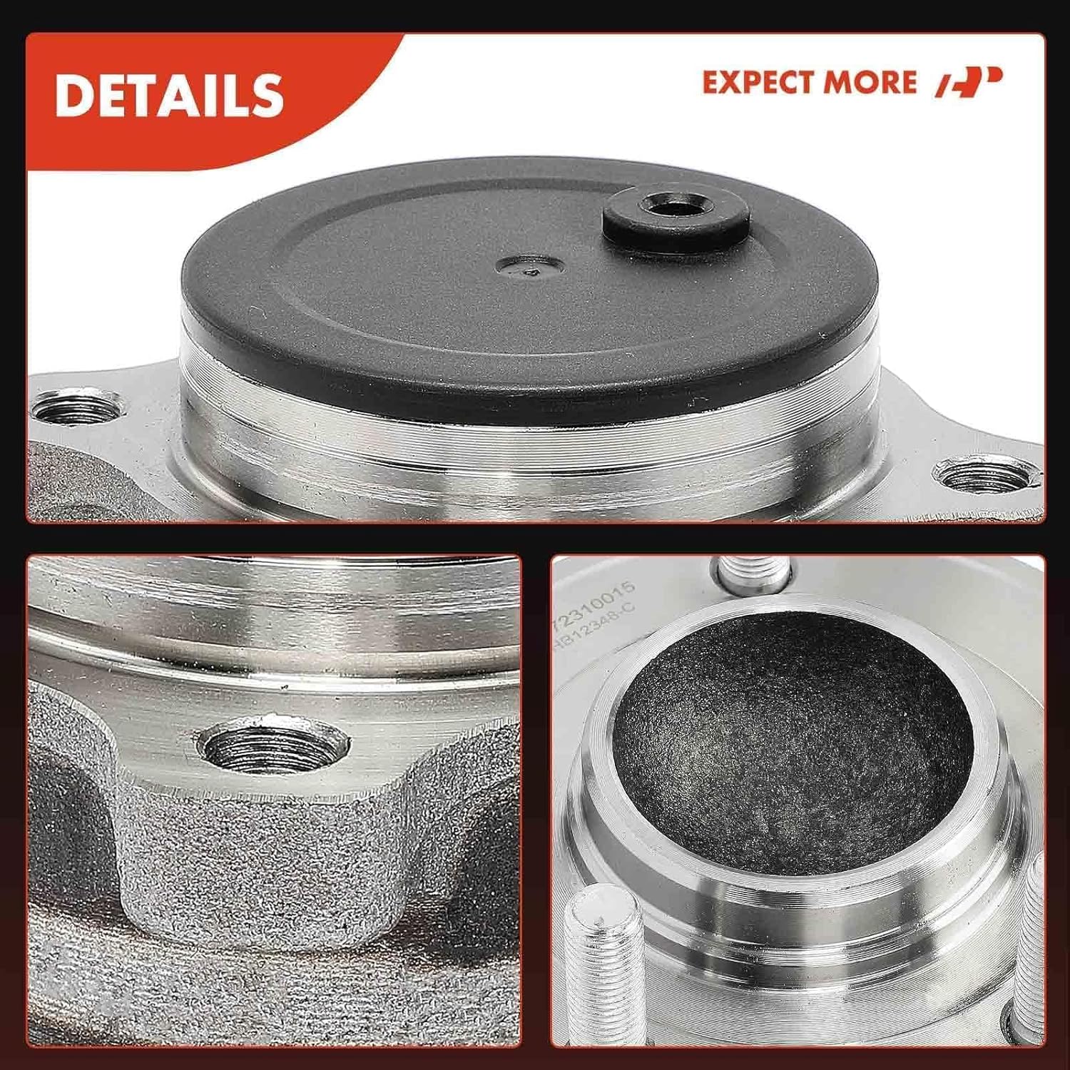 A-Premium 2 x Rear Wheel Bearing and Hub Assembly Compatible with Mazda 3 2004-2008 (Non-ABS Model & with 5-Lug)