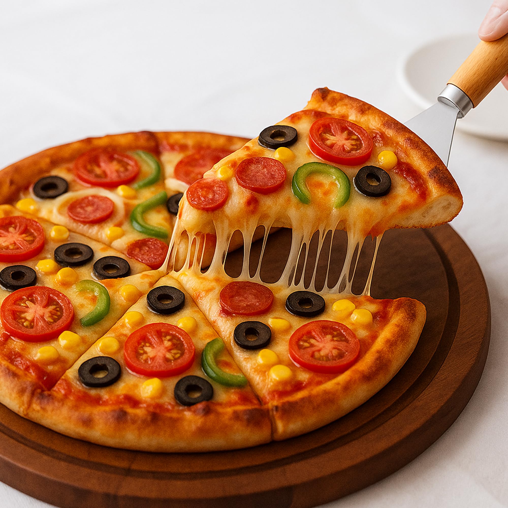 Juego de espátulas pequeñas de acero inoxidable de 2 piezas con asas de madera, ideal para voltear, cocinar y servir. Perfecto para brownies, tiramisú, galletas, lasaña y panqueques. 7