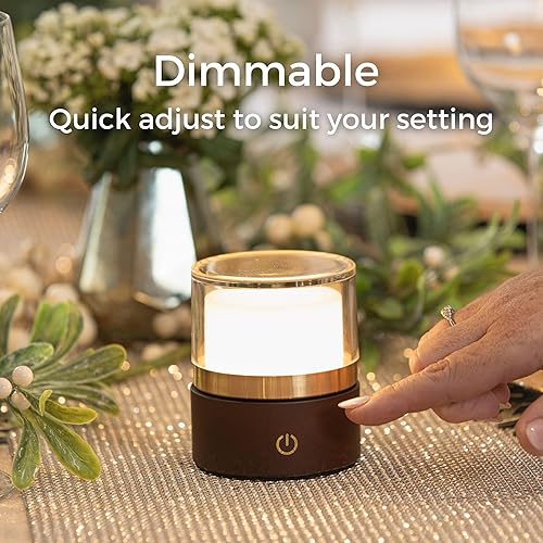 Miniatura 4 de GETSHADY Lámpara de mesa inalámbrica  Lámpara recargable  Lámpara de mesa LED regulable  Lámpara a pilas  Lámpara inalámbrica portátil para sala de