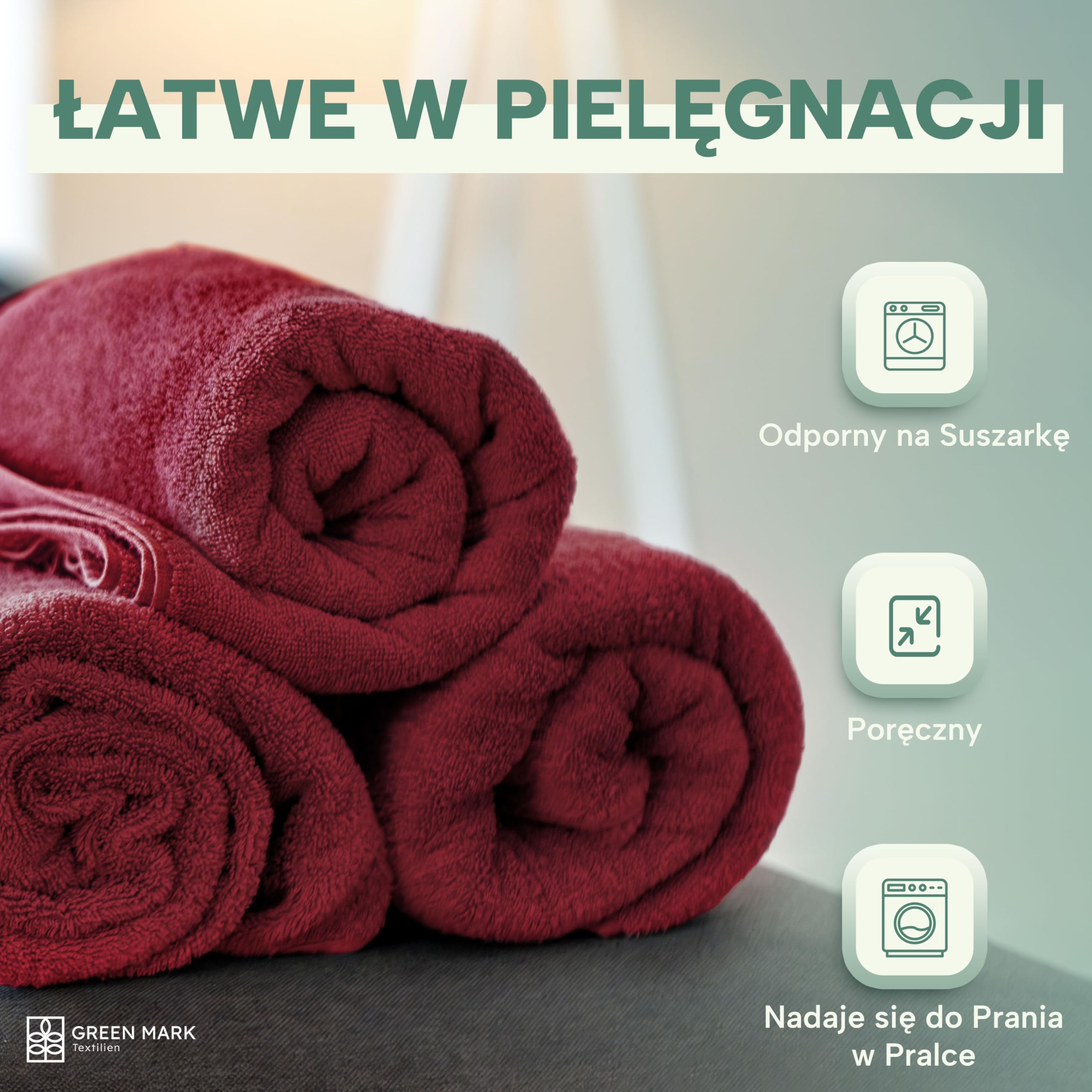 GREEN MARK Ręczniki – Zestaw 8 Sztuk – 100% Bawełna, Miękkie i Wysoko Chłonne, Jakość Premium do Łazienki, Spa i Siłowni, 50 × 100 cm,