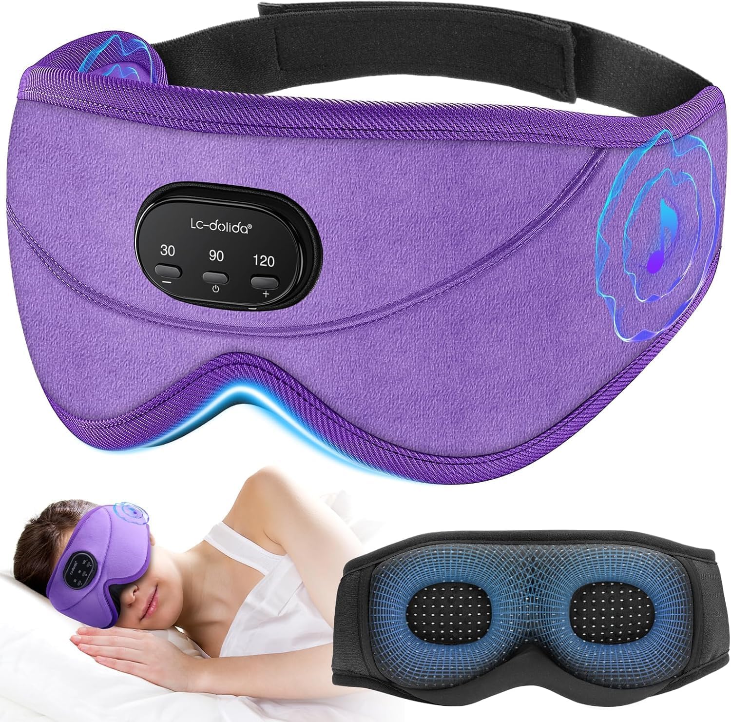 LC-dolida White Noise Bluetooth 5.4 Sleep Eye Mask
