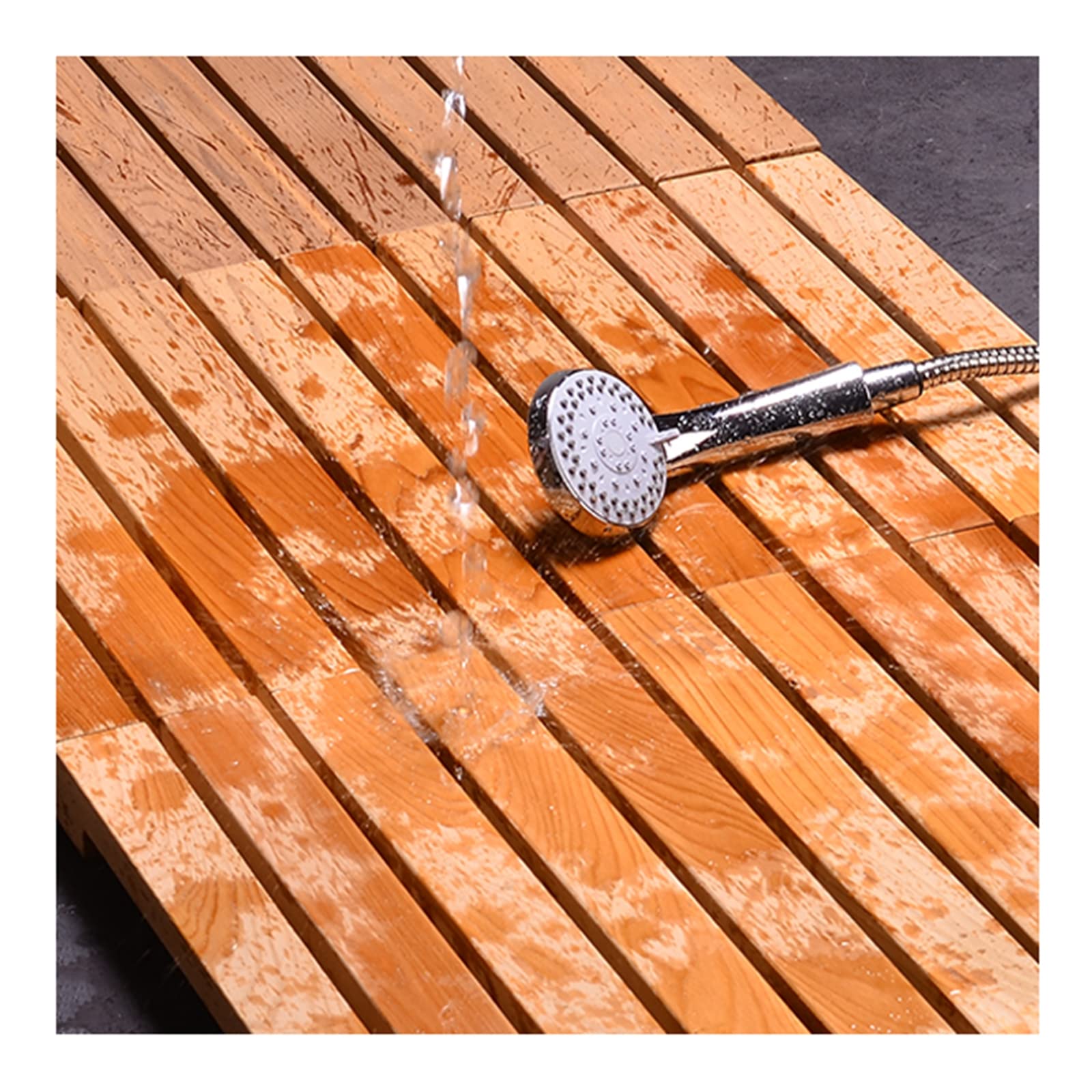 Tapis de douche en bambou premium 40x60 cm bois durable imperméable